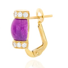 Le Carrousel Lobe Earrings Purple Jade and Diamonds