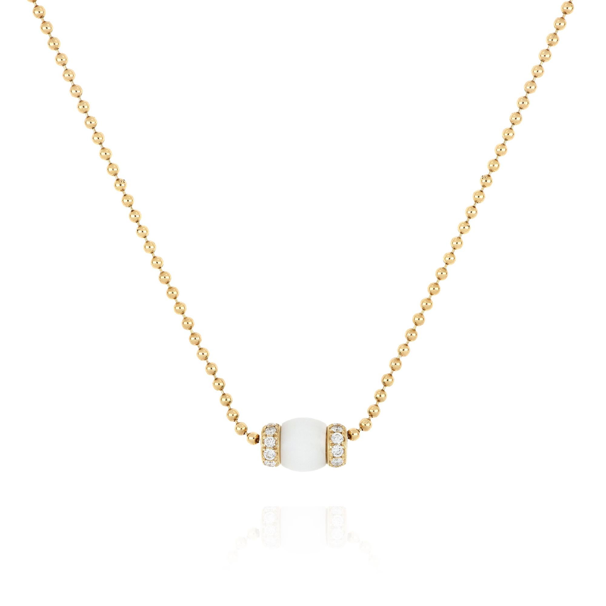 Le Carrousel Necklace Howlite and Diamonds In New Condition For Sale In Arezzo, IT