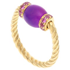 Le Carrousel Torchon Ring Purple Jade and Pink Sapphires
