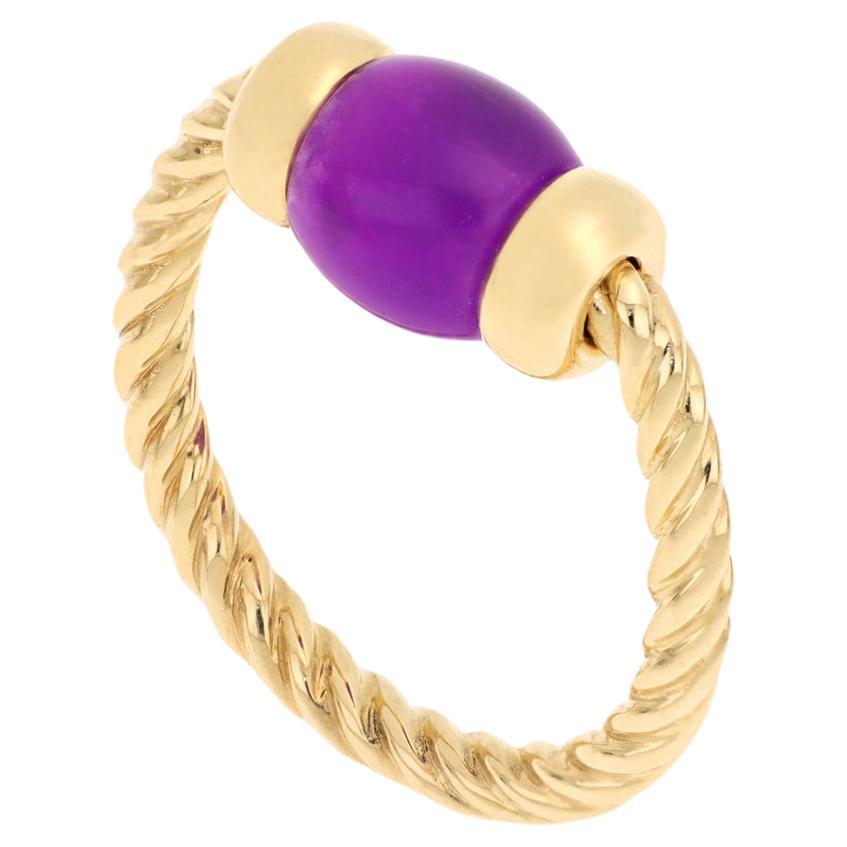 Le Carrousel Torchon Ring Purple Jade For Sale