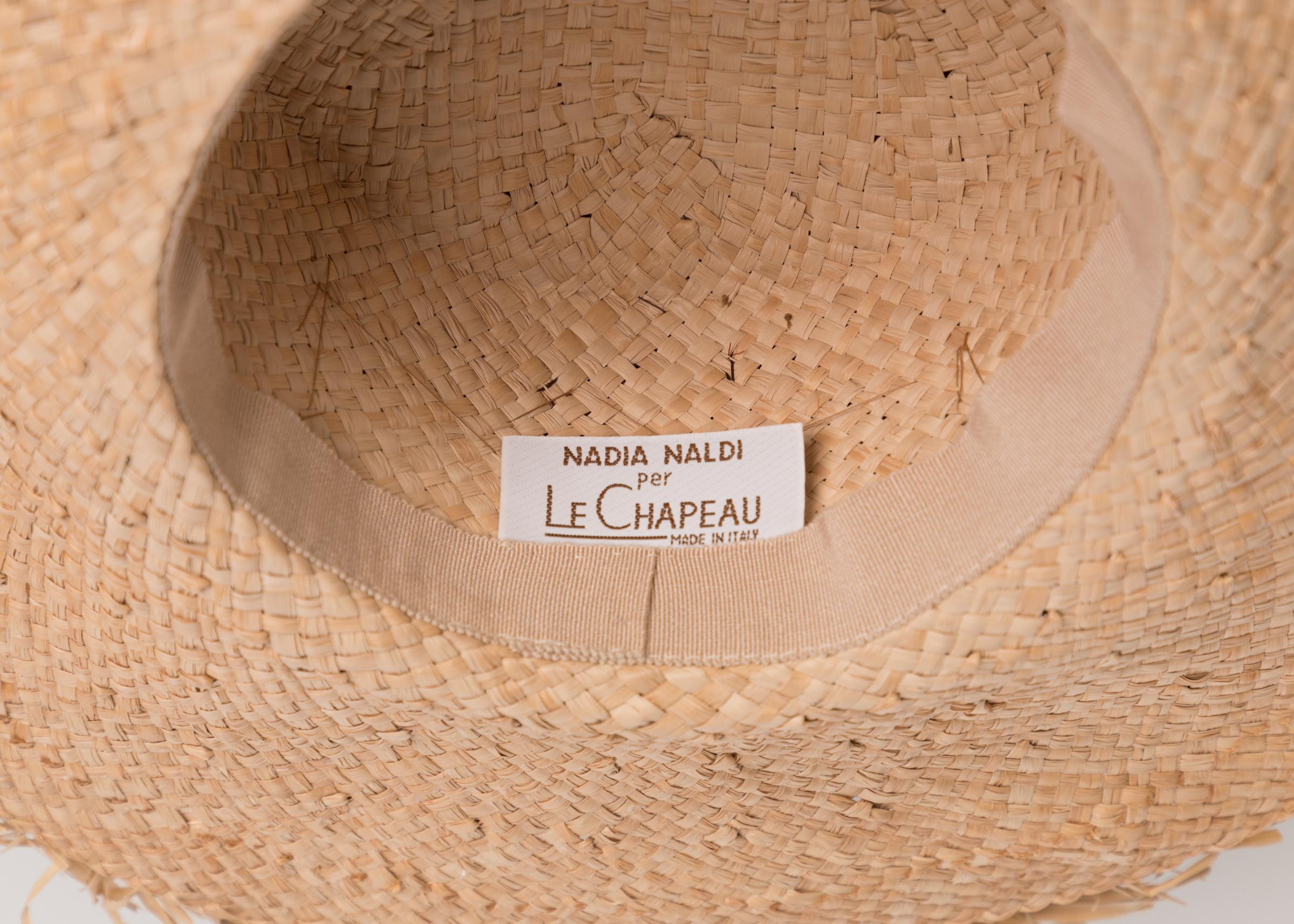 Women's Le Chapeau Raffia Tulle Beaded Sun Hat For Sale