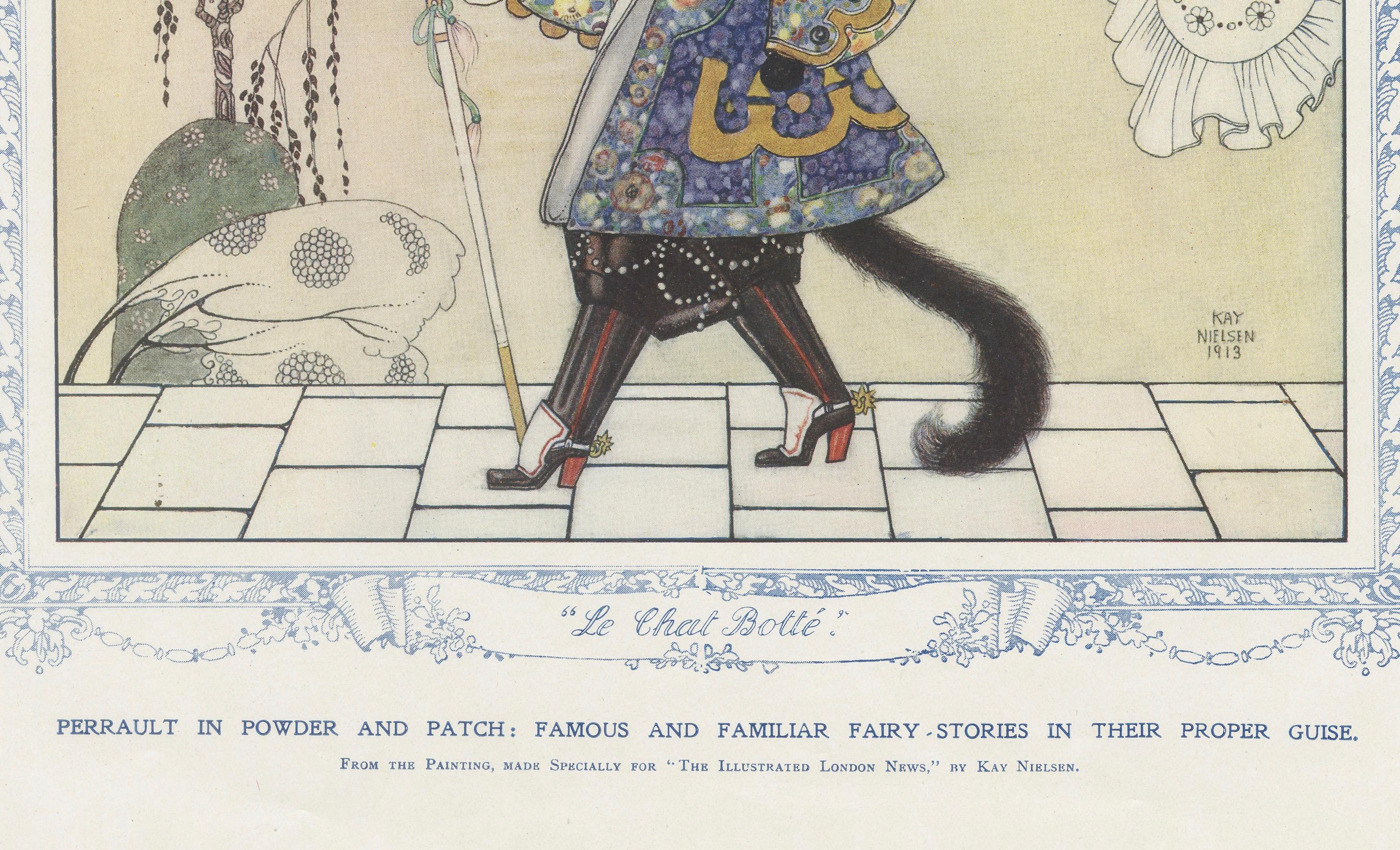 Le Chat Botté: Kay Nielsens üppige Art-déco-Märchenillustration, 1913 (Frühes 20. Jahrhundert) im Angebot