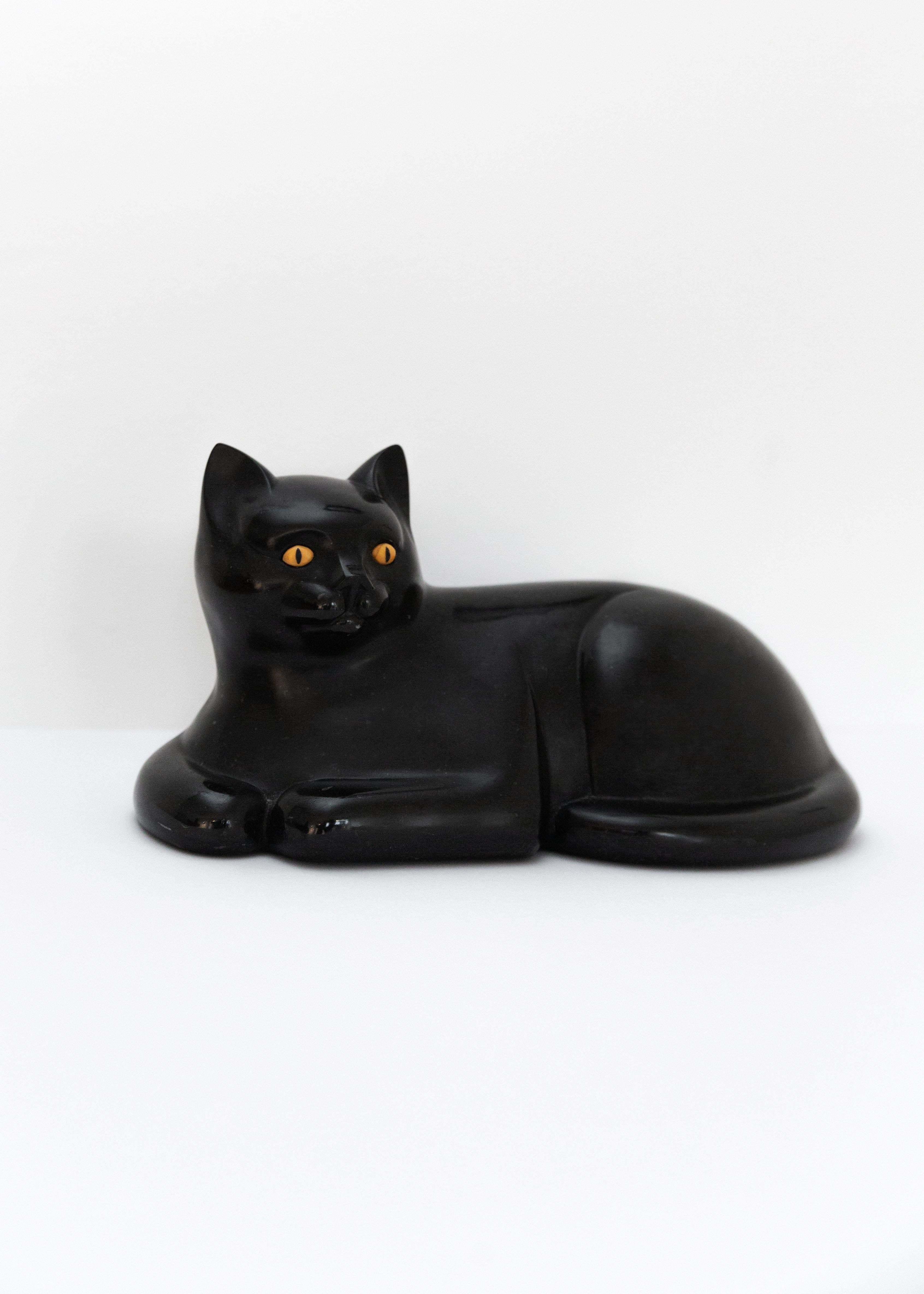 François-Xavier Lalanne's 'Le Chat' 
1990
Sculpture in Belgian Black marble and eyes in yellow Siena marble.
Monogrammed, numbered, and with the editor's mark ARTCURIAL on the base.
15 x 30 x 14 cm
