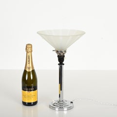 Le Chevallier Art Deco Table Lamp in Chrome, Bakelite and Opaline Glass, 1930s