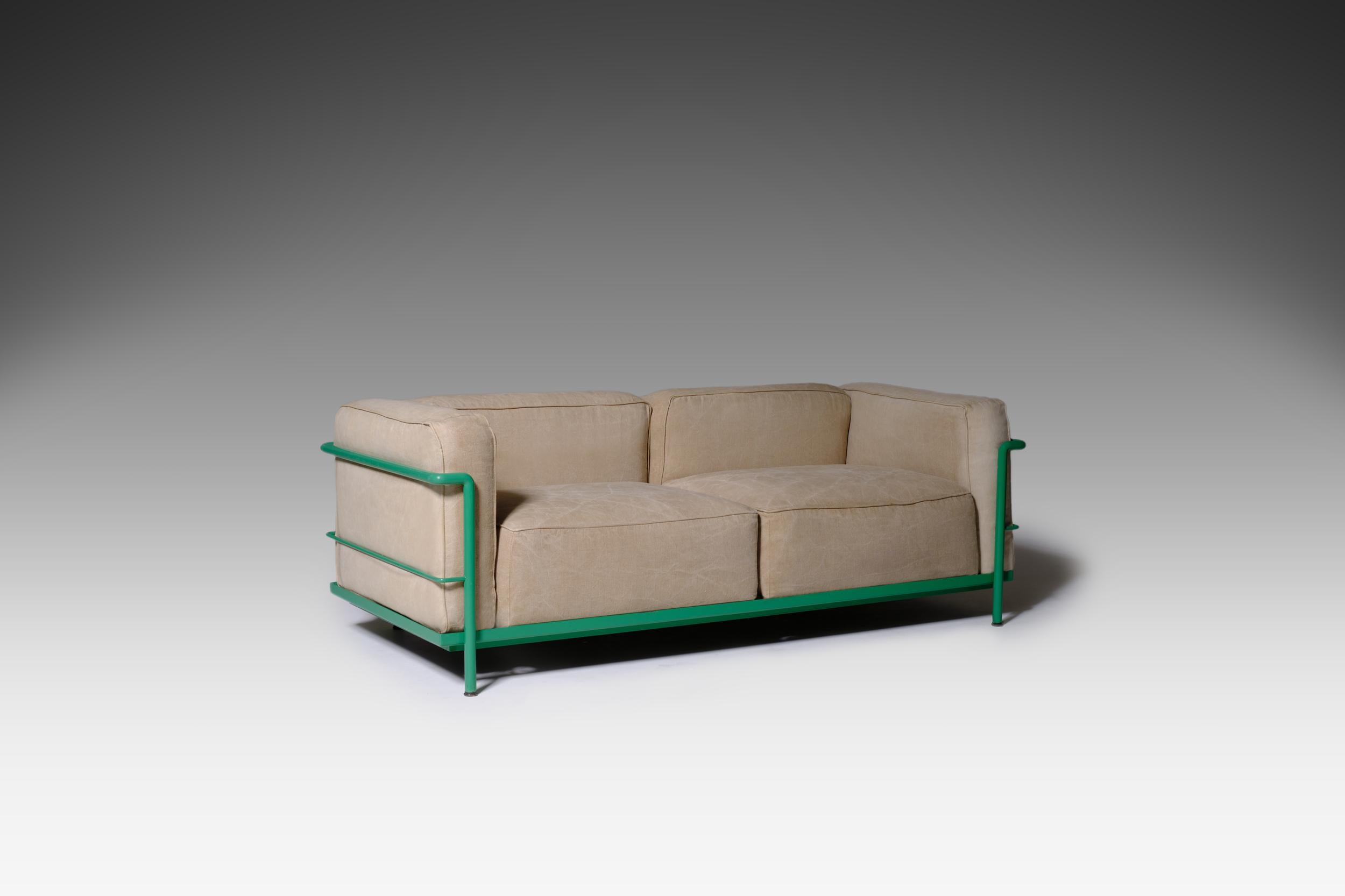 20th Century Le Cobursier LC3, Two-Seat Sofa for Cassina