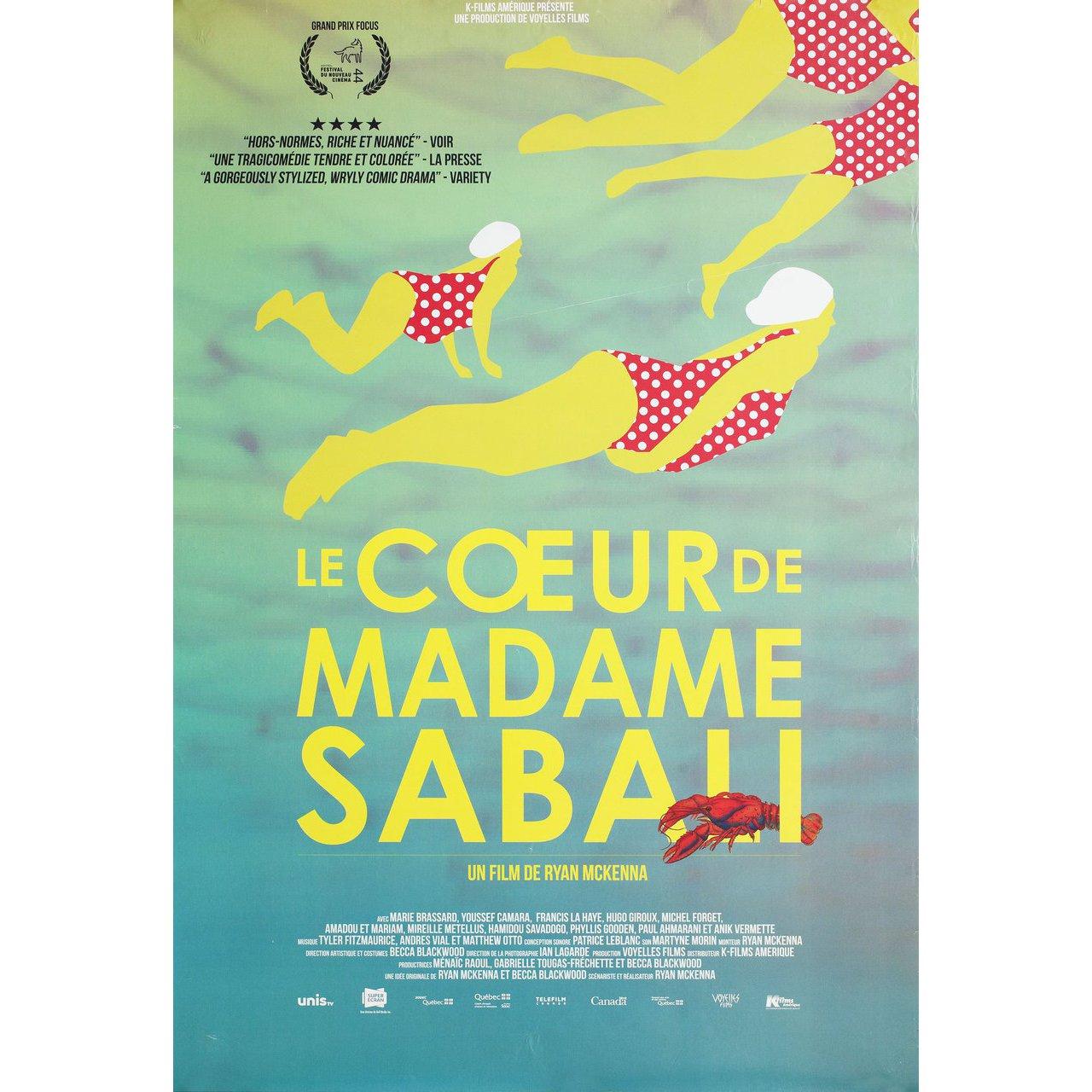 Originales kanadisches A1-Plakat 2015 für den Film Le coeur de madame Sabali (Le Coeur de Madame Sabali) unter der Regie von Ryan McKenna mit Paul Ahmarani / Amadou & Mariam / Marie Brassard / Youssef Camara. Sehr guter Zustand, gerollt mit Rand-
