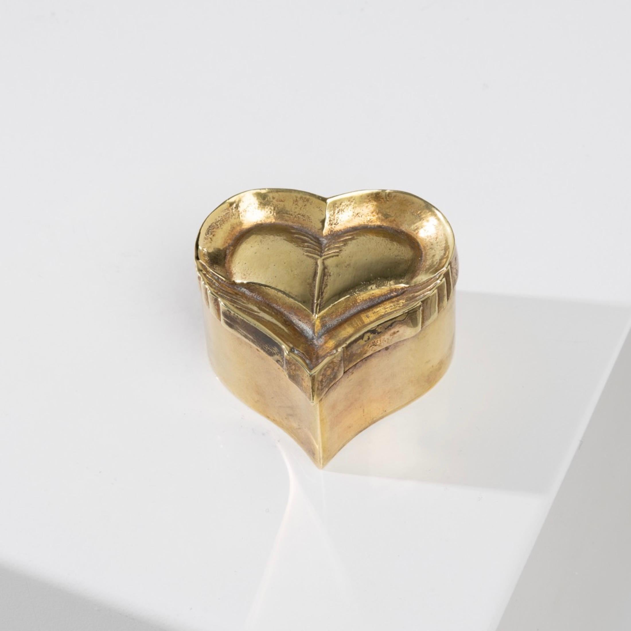 French Le Coeur 'the Heart' by Line Vautrin, Gilt Bronze Box