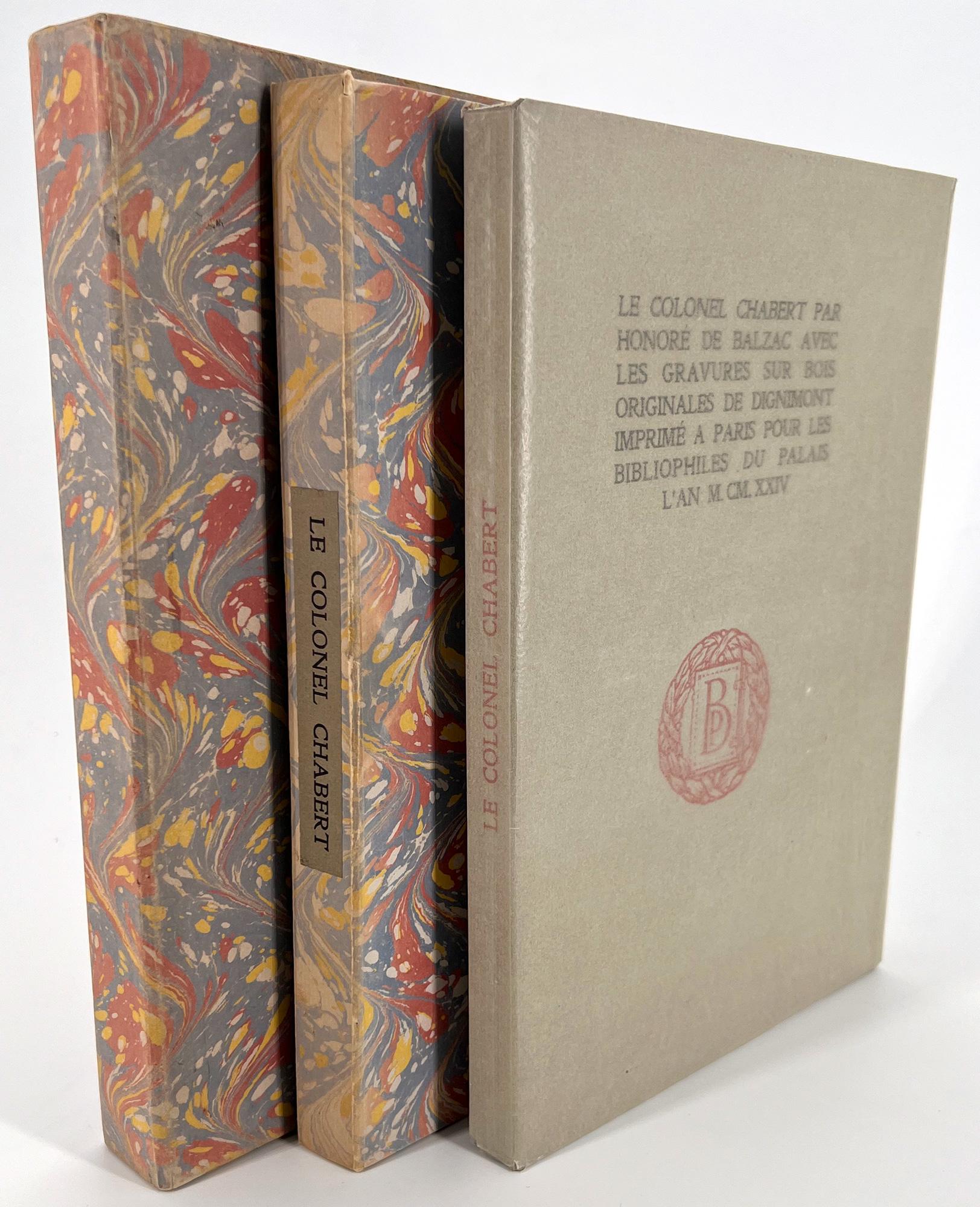 Paris : Les Bibliophiles du Palais, 1924. 
Illustrations : André Dignimont (1891 - 1965). 
8vo, 10 1/4 x 7 pouces (260 x 178 mm) ; 96, (8) pp. imprimées en noir et rouge sur papier d'Arches ; gravures sur bois d'André Digimont, gardes de tissus,