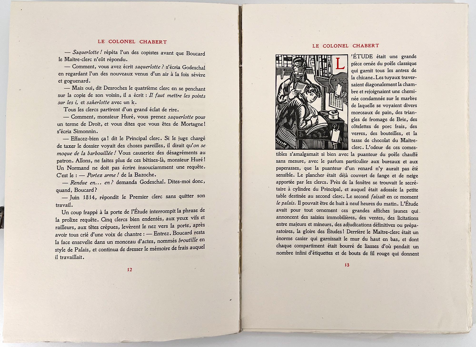 20ième siècle Le Colonel Chabert par Honoré de Balzac / Les Bibliophiles du Palais en vente