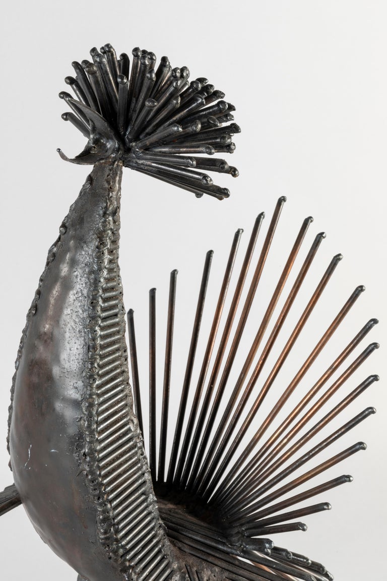 "Le Coq" Michel Anasse Sculpture in Soldering Iron, 1965 For Sale at