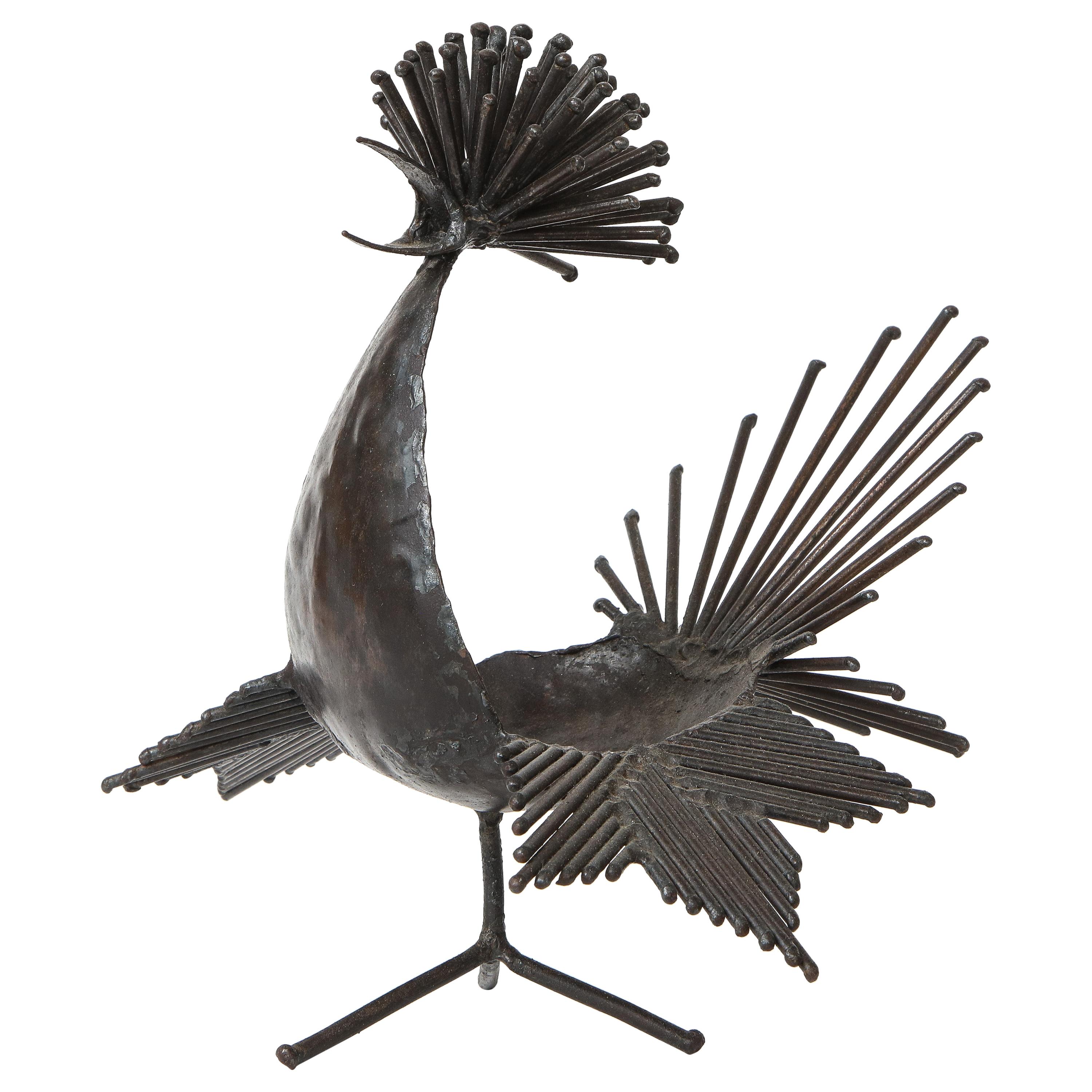 "Le Coq" Sculpture in Soldering Iron by Michel Anasse, France, 1965