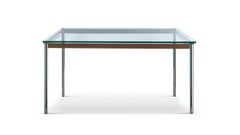 Le Corbusier 10 Table by Cassina, Chrome & Glass, Modern Design