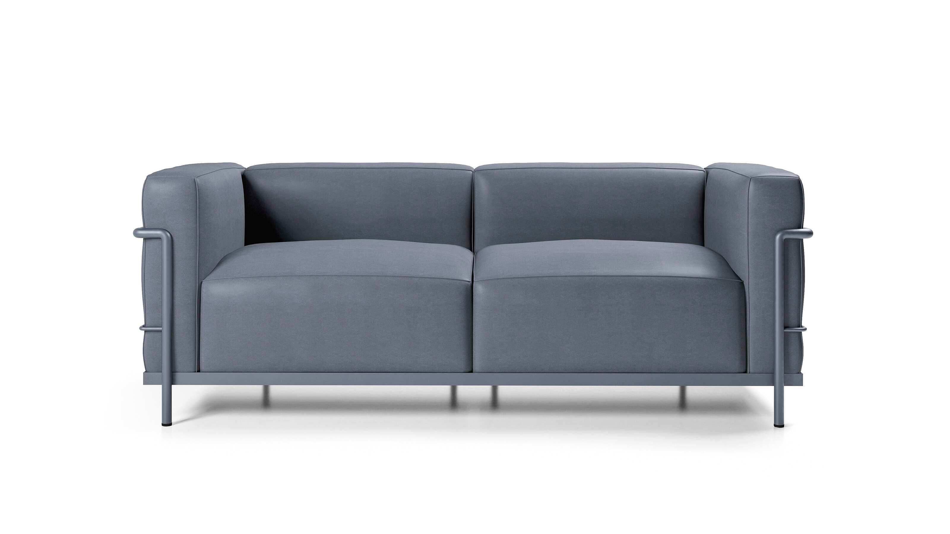 Le Corbusier 3 Fauteuil Gran Confort, Grand Modèle Deux Places For Cassina 

Dans les différents modèles de Fauteuil Grand Confort, grand modèle, le concept de modernité s'exprime par la séparation entre le cadre de support métallique et les