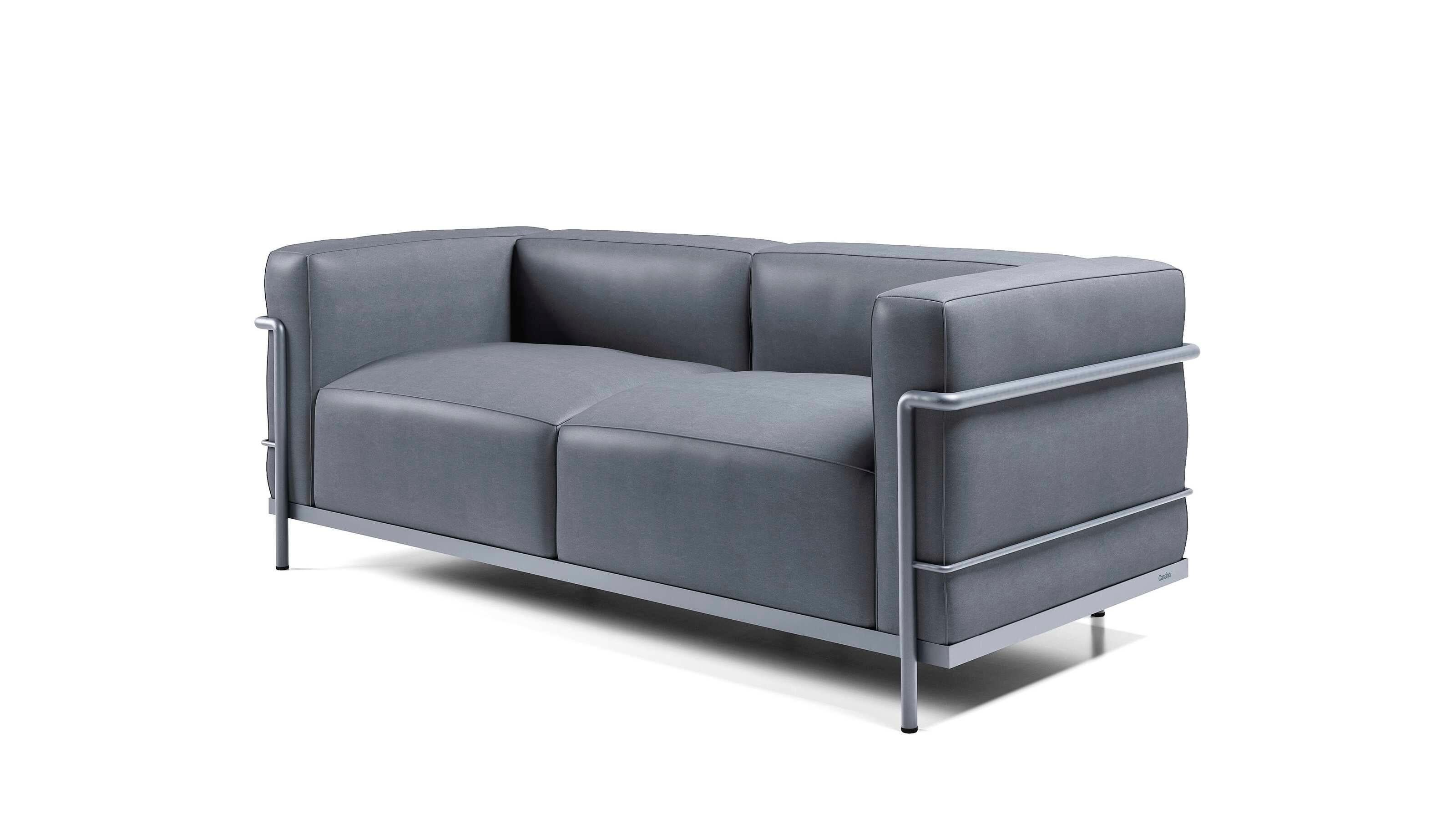 Mid-Century Modern Le Corbusier 3 Fauteuil Gran Confort, Grand Modèle Deux Places For Cassina en vente