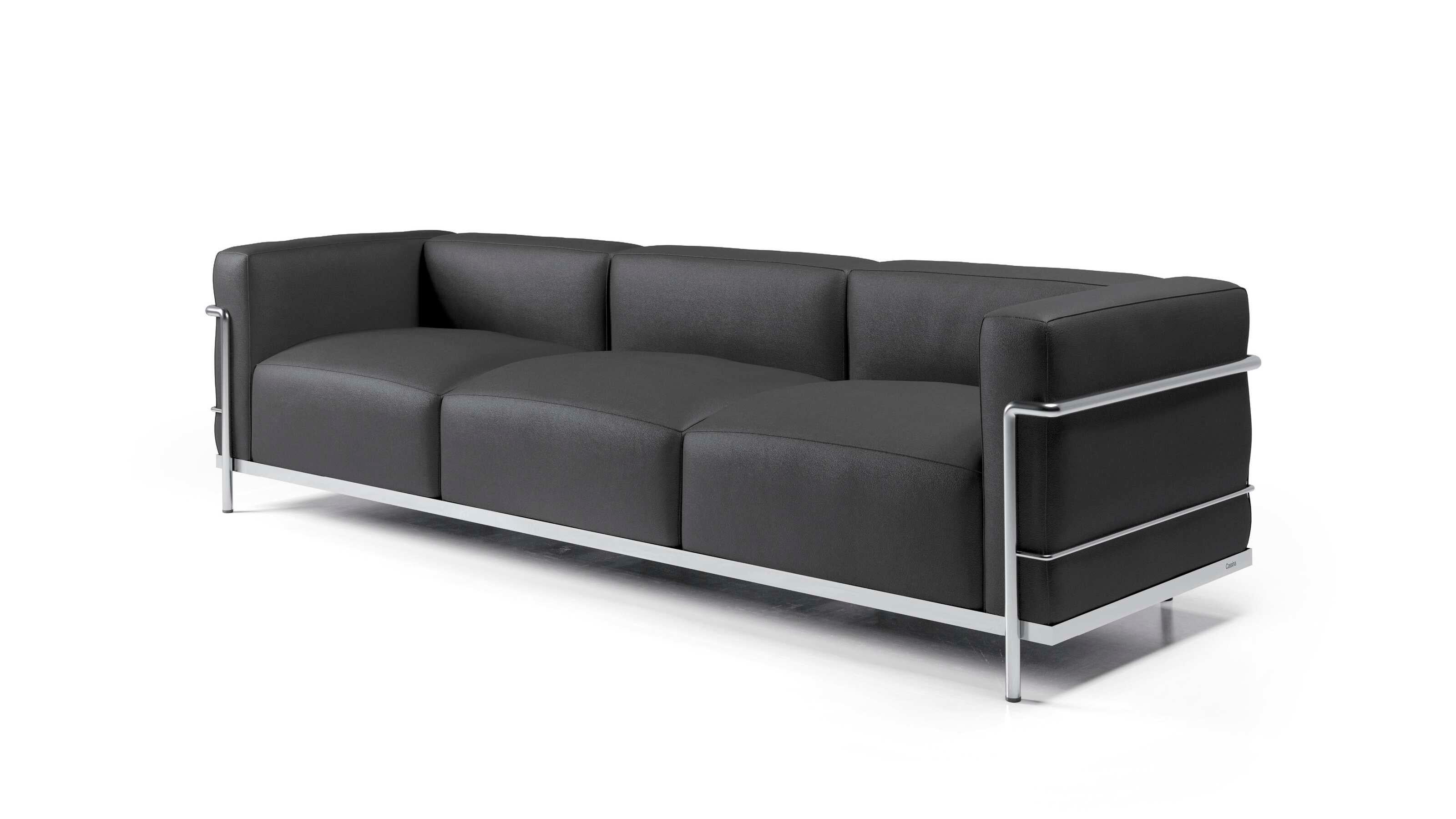 Mid-Century Modern Le Corbusier 3 Fauteuil Gran Confort, Grand Modèle, Trois Places For Cassina en vente