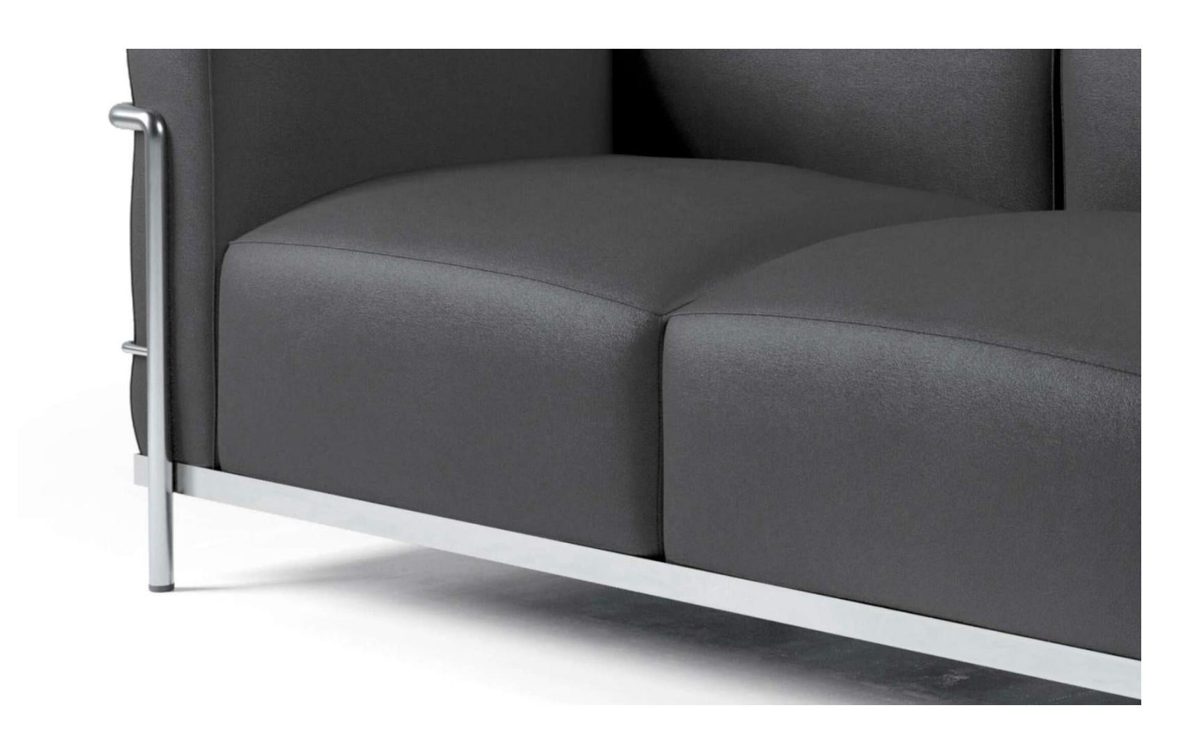 Polyester Le Corbusier 3 Fauteuil Gran Confort, Grand Modèle, Trois Places For Cassina en vente