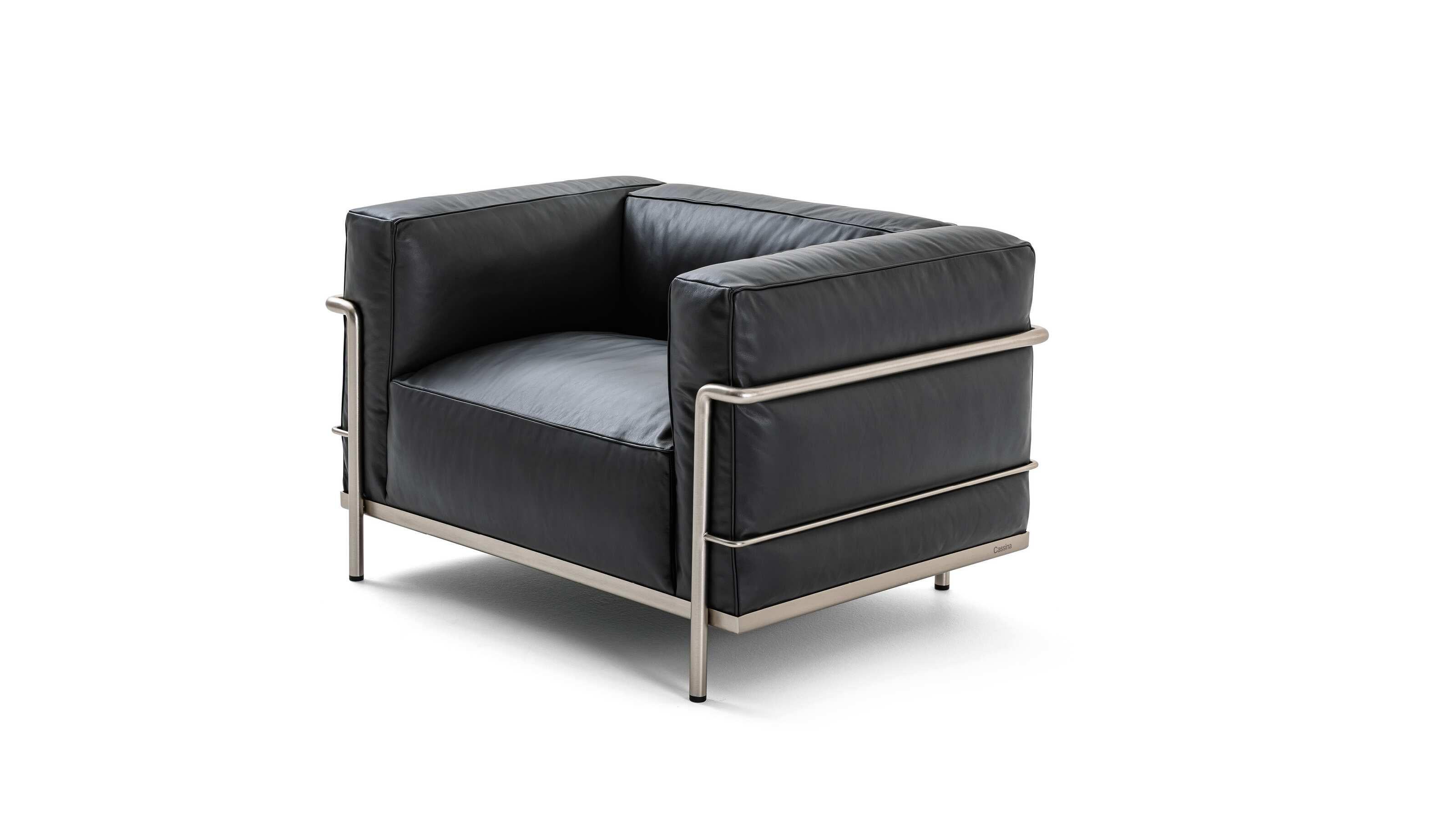 Mid-Century Modern Le Corbusier 3 Fauteuil Grand Confort, Grand Modèle, Durable Pour Cassina en vente