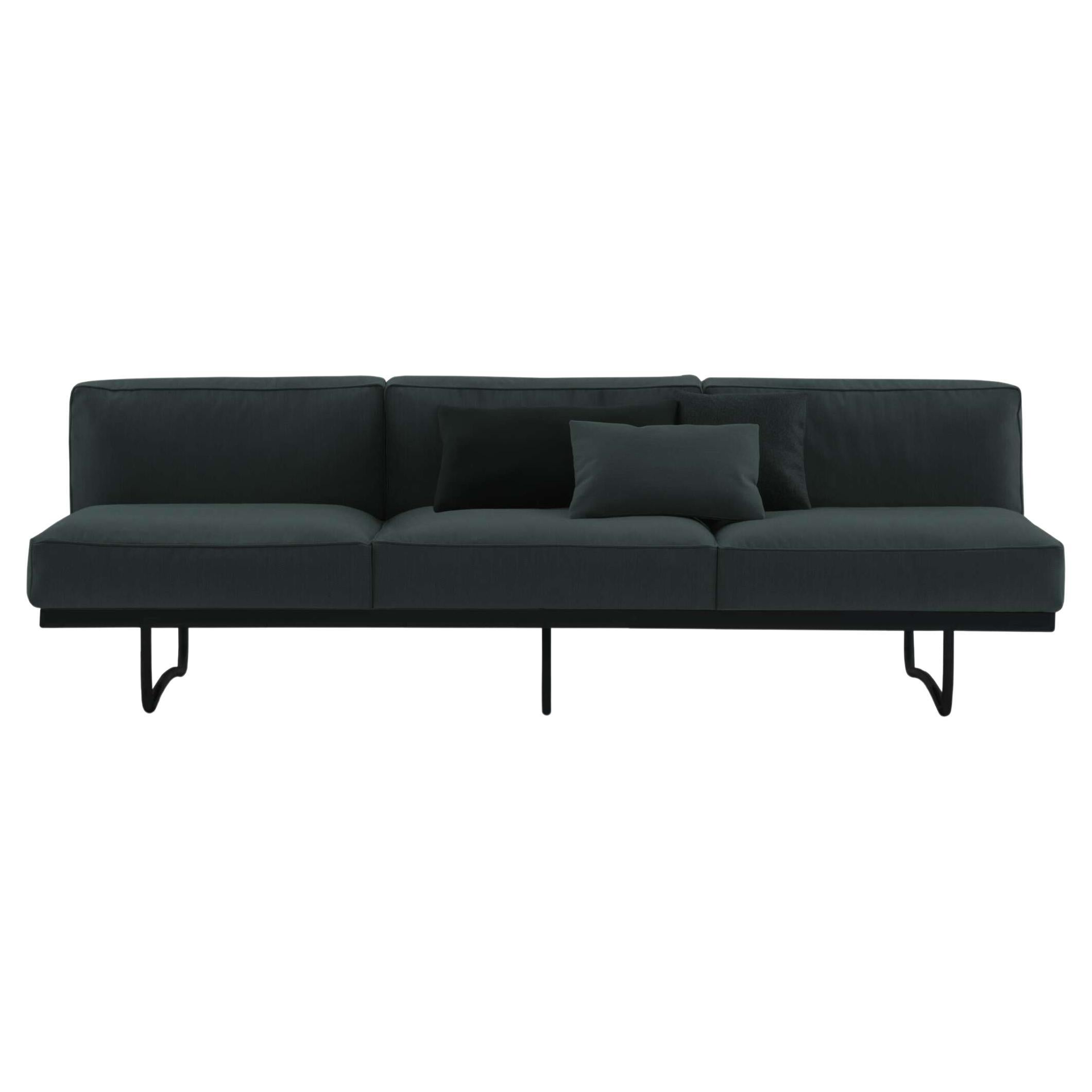 Le Corbusier 5 Canapé Sofa in Black or Petrol for Cassina, Italy - New  For Sale