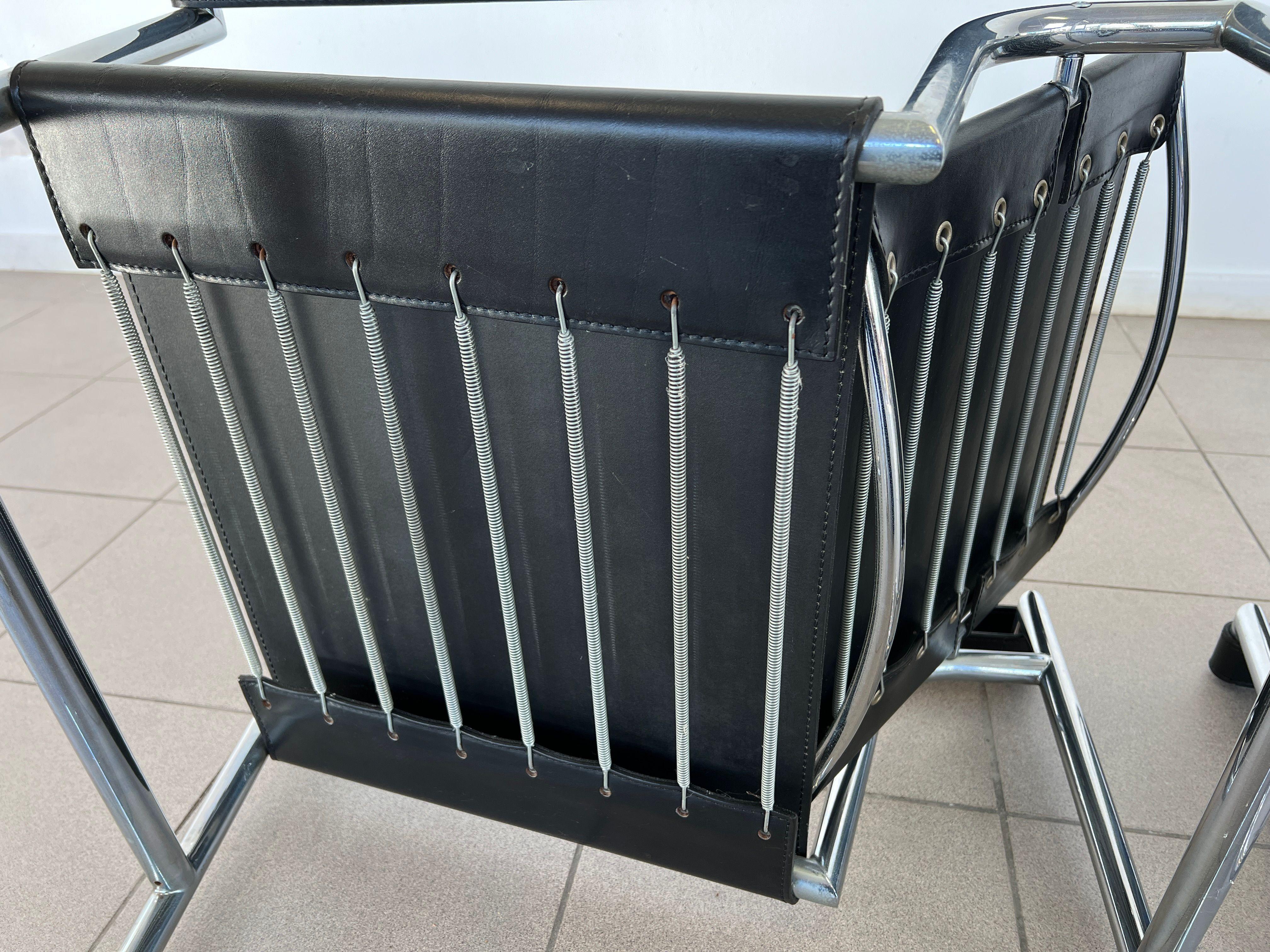 Le Corbusier Schwarze Lederstühle - 2er-Set im Angebot 6