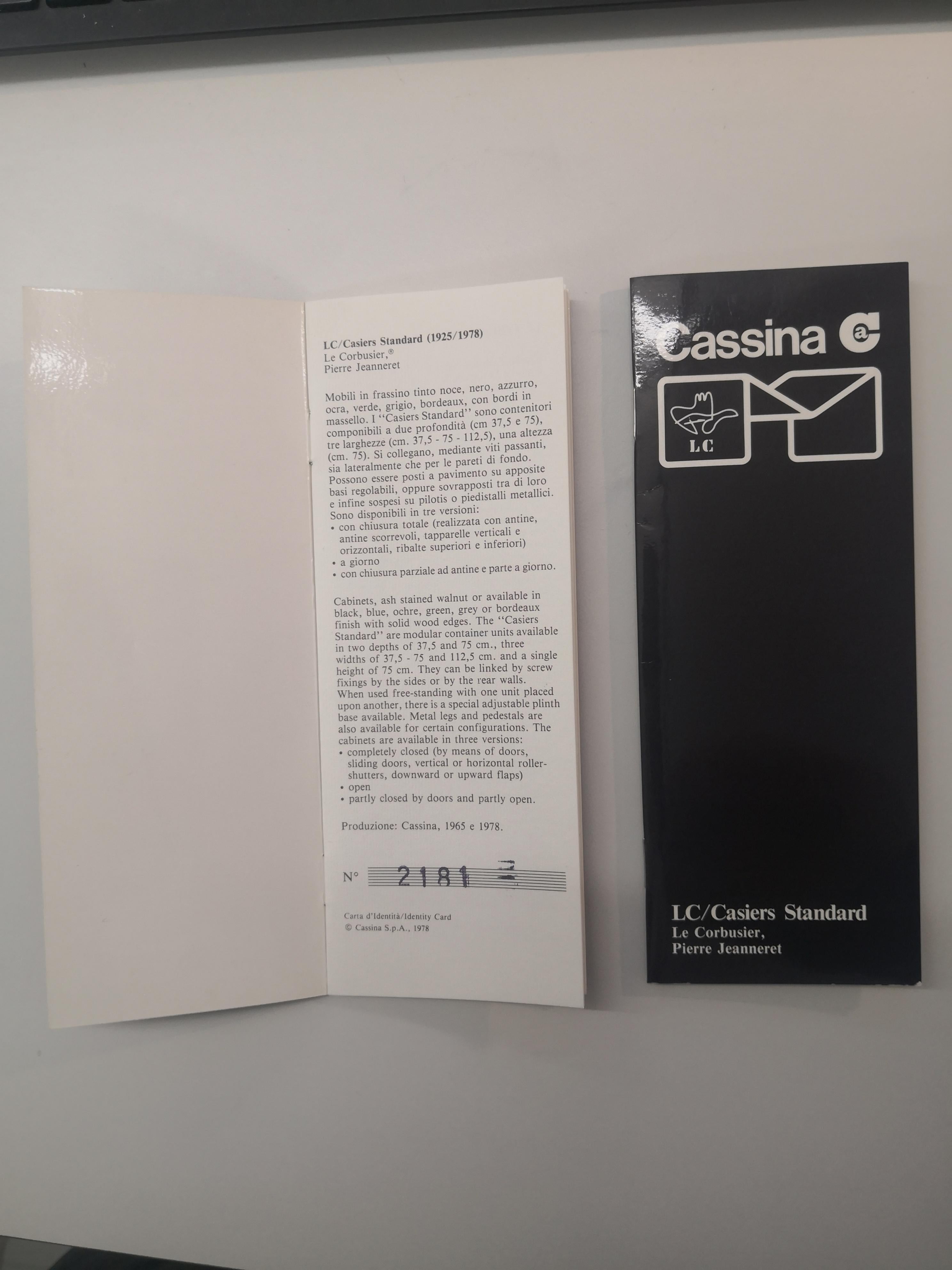 Le Corbusier Casiers Standard modular unit, LC20 by Cassina 1991 2