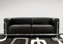 Le Corbusier & Cassina - Pair of Sofas LC3 Black Leather