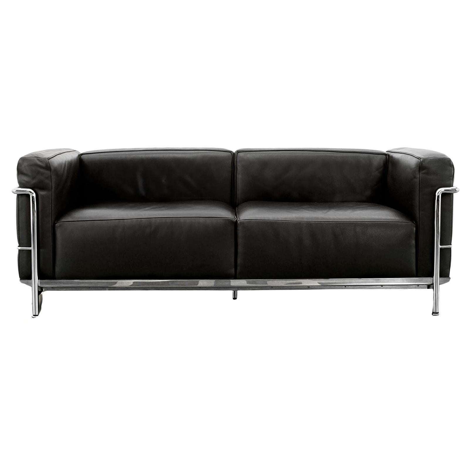 Le Corbusier & Cassina - Pair of Sofas LC3 Black Leather