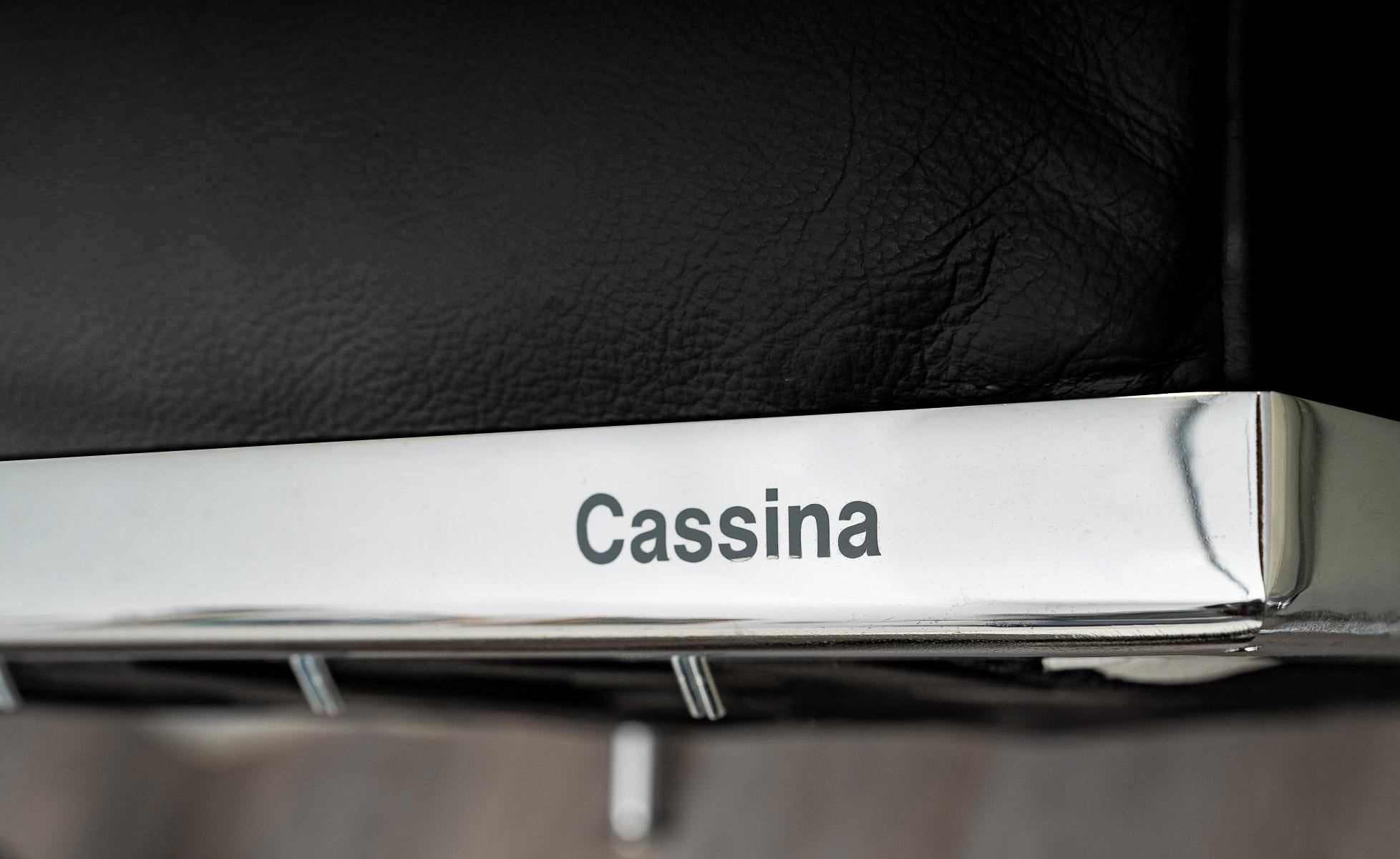 Art déco Le Corbusier & Cassina - Canapé LC2 Cuir noir en vente