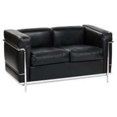 Le Corbusier & Cassina - Canapé LC2 Cuir noir