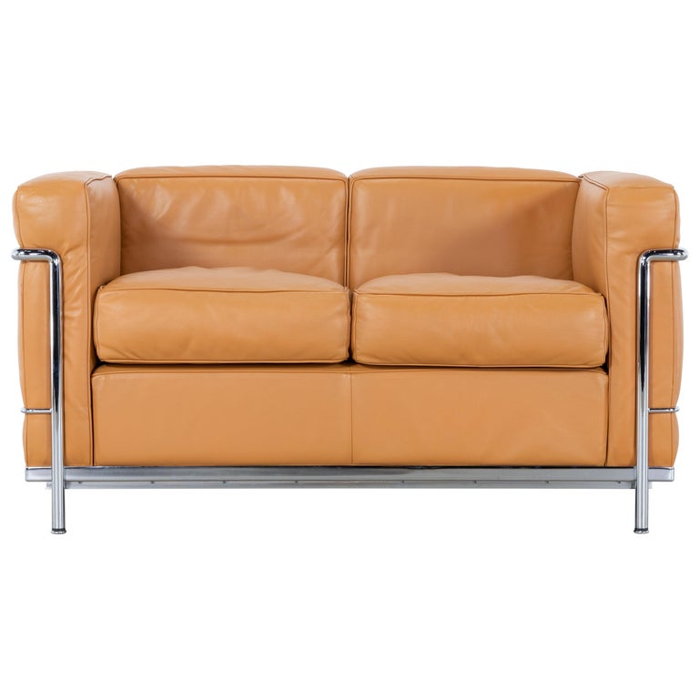 Le Corbusier Ch. Perriand LC2 Sofa Cassina in Cognac Leather, Signed and  Stamped at 1stDibs | le corbusier cognac, lc2 cognac, cognac corbusier