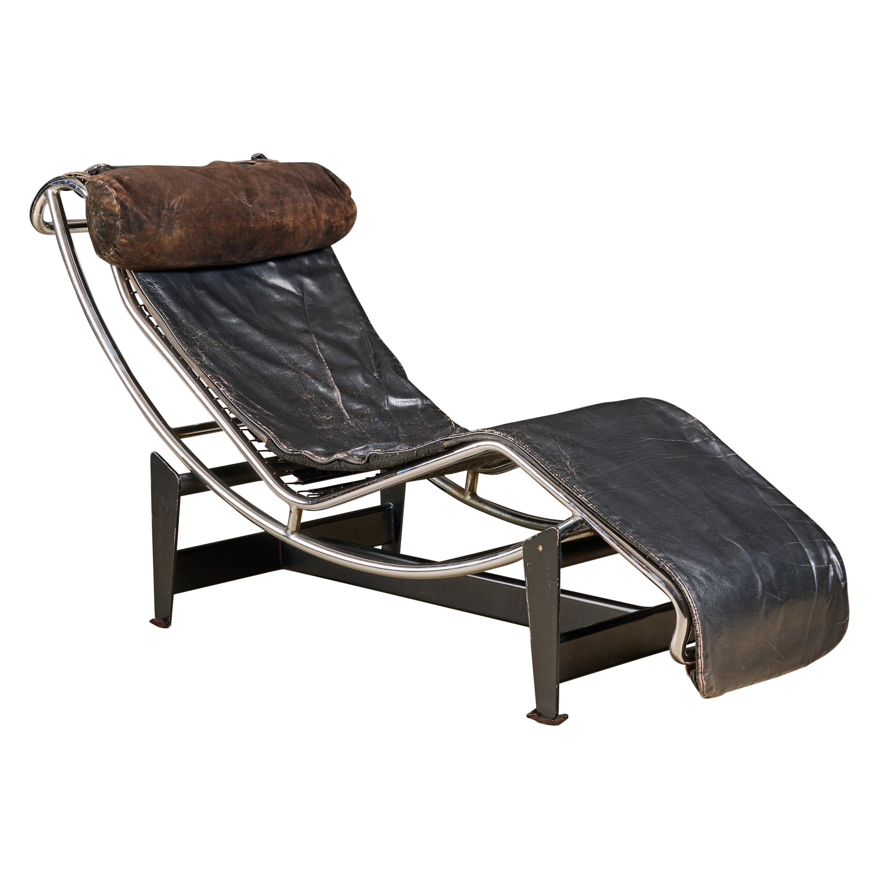 Sillón Le Corbusier de cromo y cuero