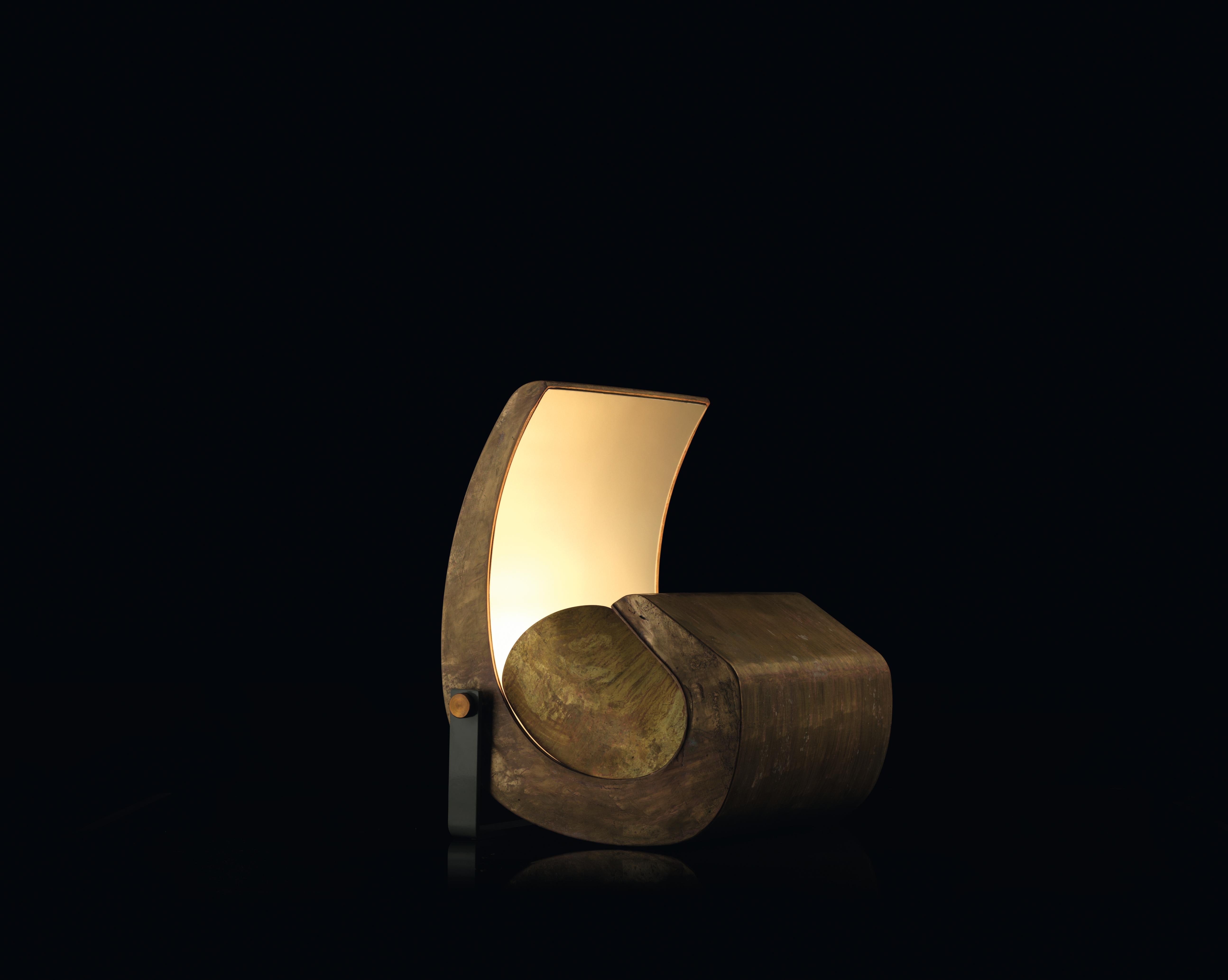 Aluminum Monumental Le Corbusier 'Escargot' Sculptural Cast Brass Floor Lamp for Nemo For Sale