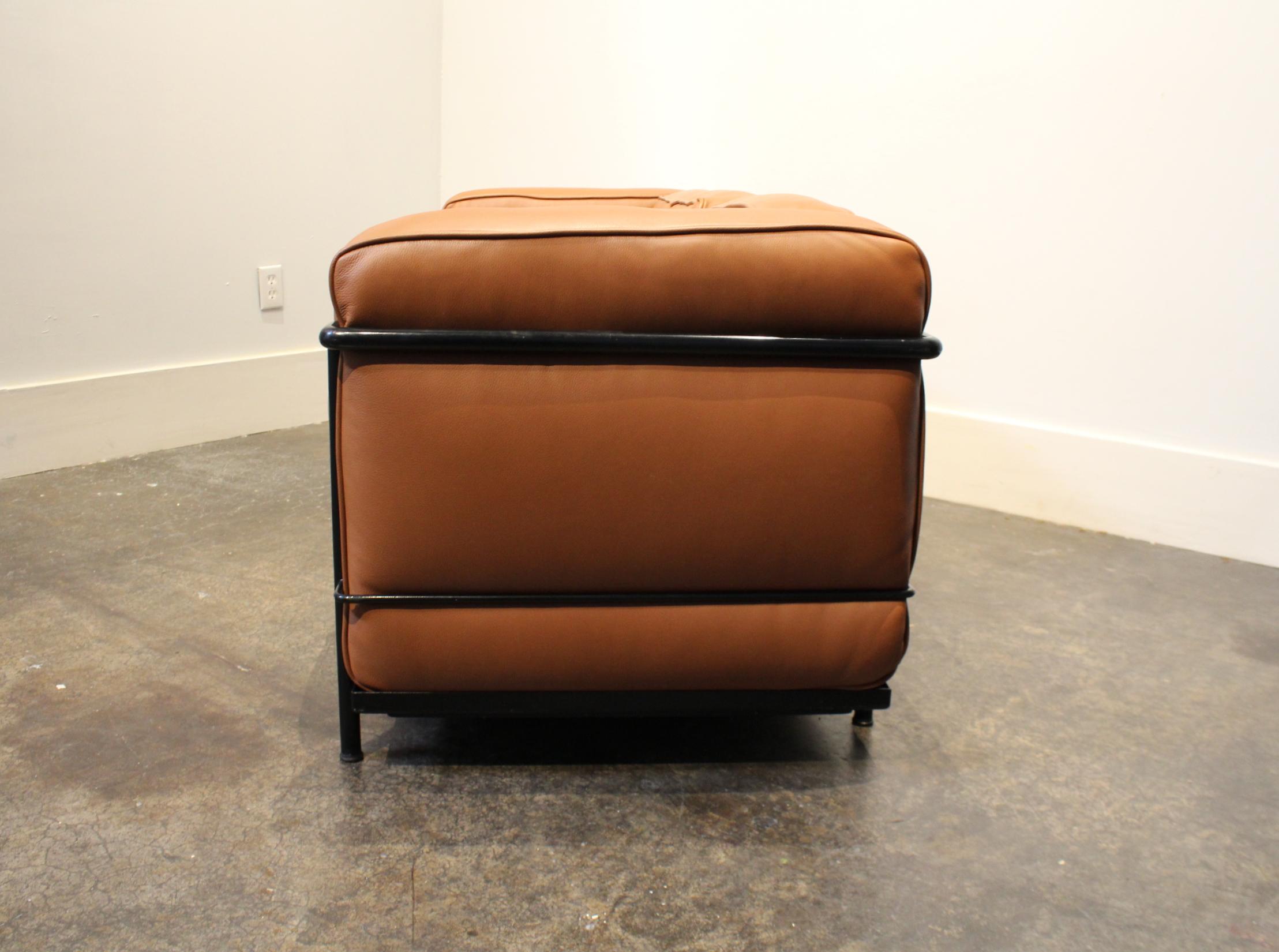 Mid-Century Modern Le Corbusier for Cassina LC2 3-Seat Sofa in Brown Leather