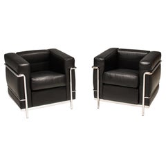 Le Corbusier for Cassina Leather Armchair, Set of 2