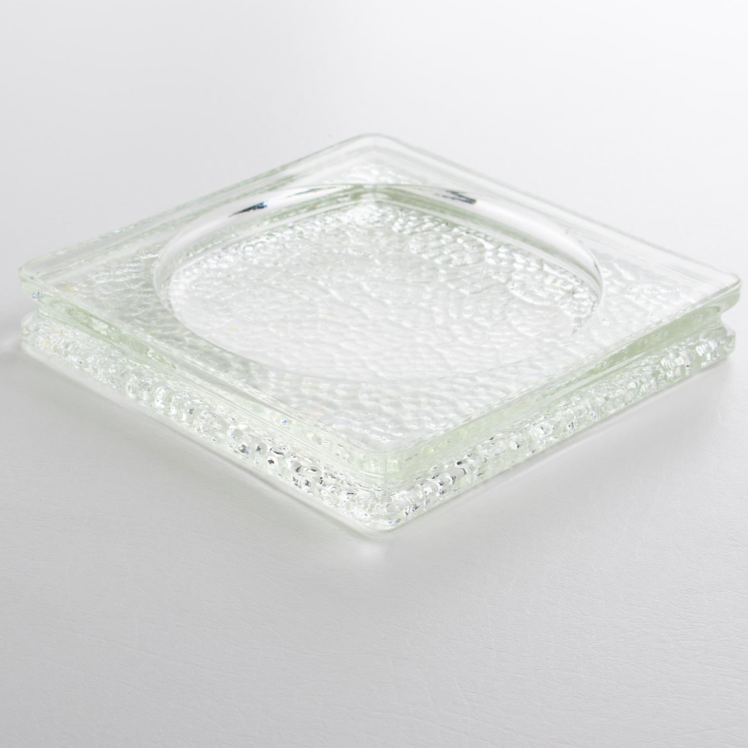 French Le Corbusier for Lumax Mid-Century Modern Glass Desk Tidy, Catchall Bowl
