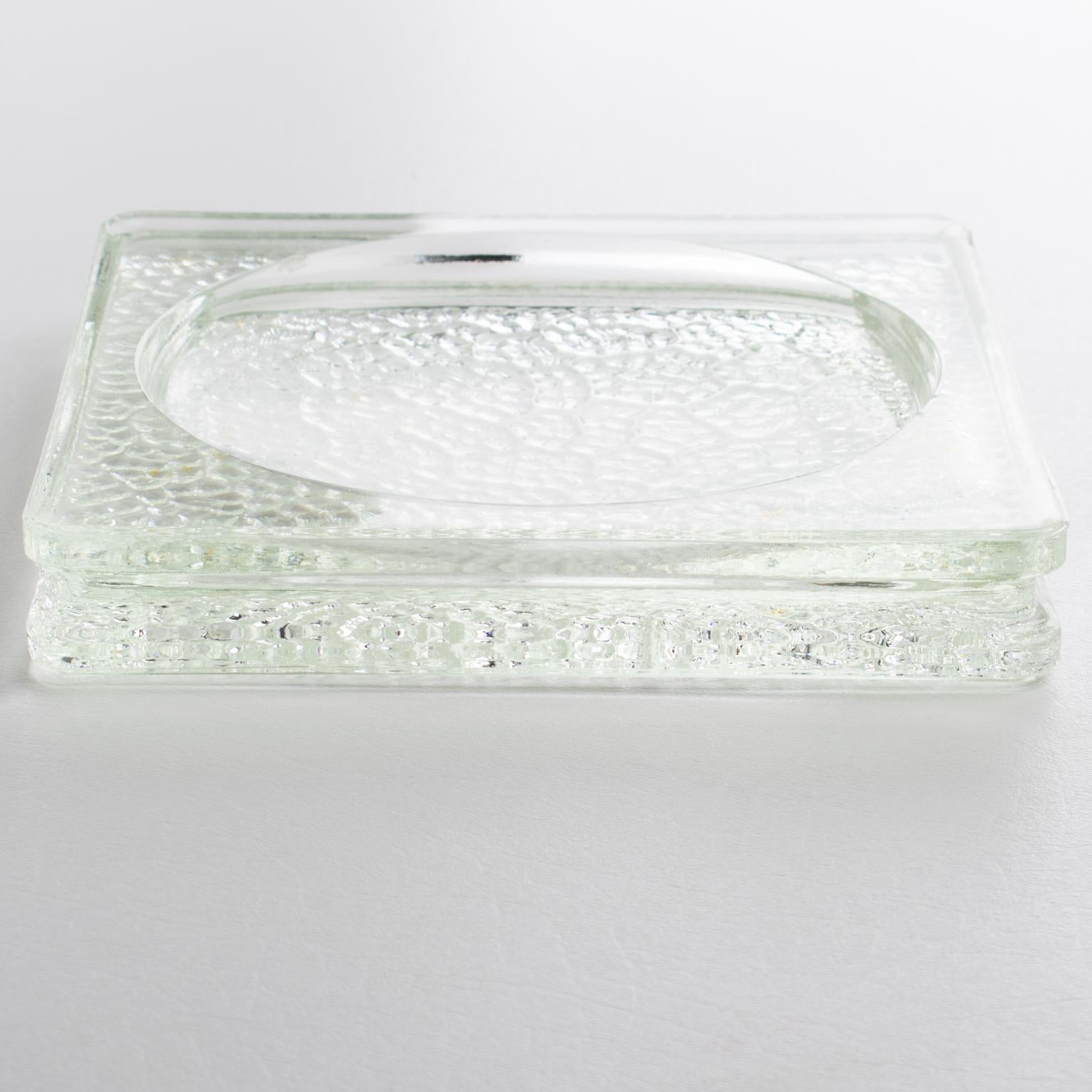 Le Corbusier for Lumax Mid-Century Modern Glass Desk Tidy, Catchall Bowl In Good Condition In Atlanta, GA