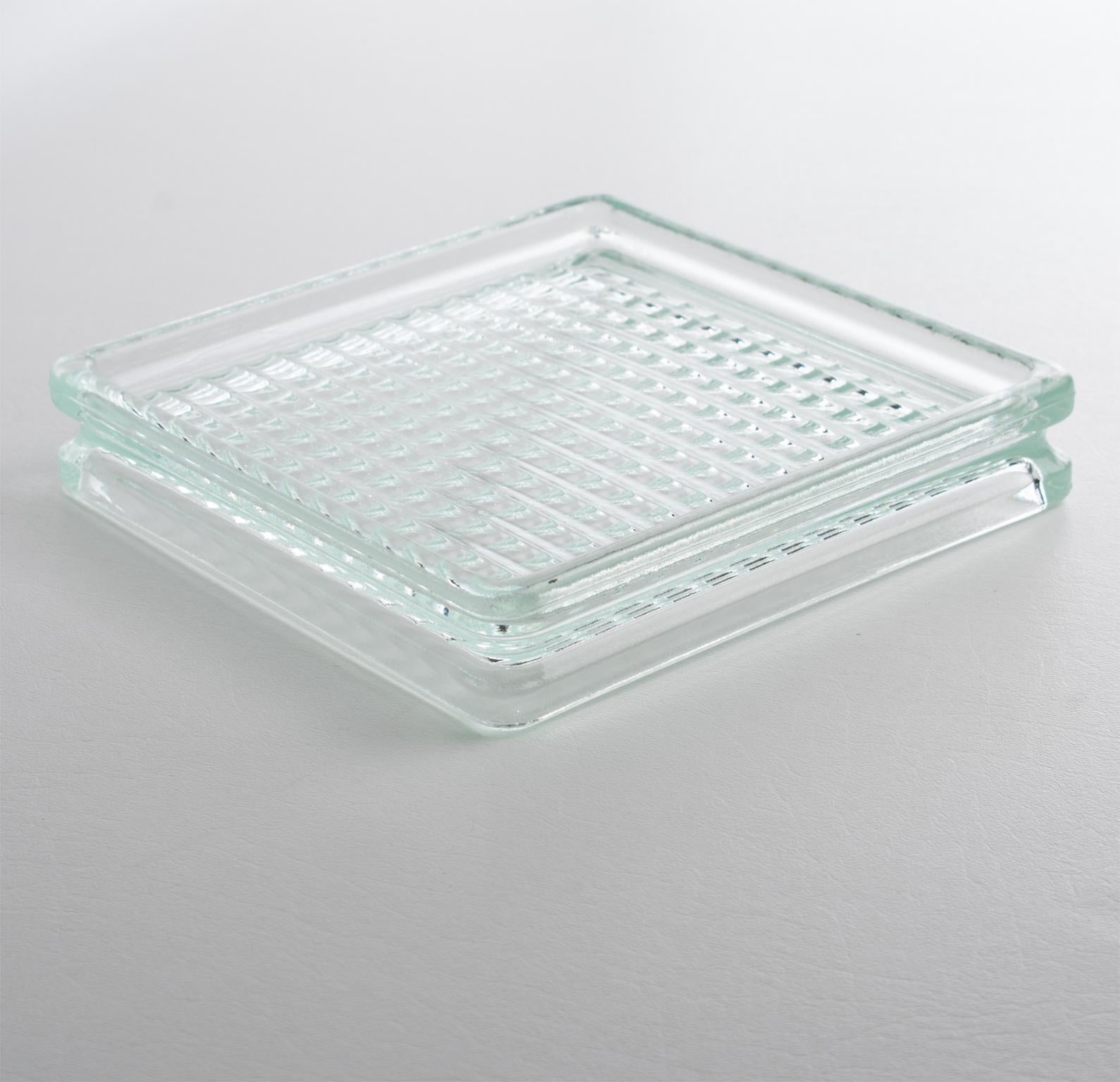 Francese Le Corbusier per Lumax - Riordino da scrivania in vetro moderno di metà secolo, ciotola di raccolta in vendita