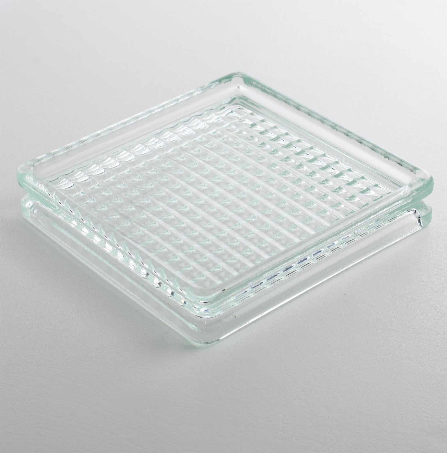 Le Corbusier per Lumax - Riordino da scrivania in vetro moderno di metà secolo, ciotola di raccolta In condizioni ottime in vendita a Atlanta, GA