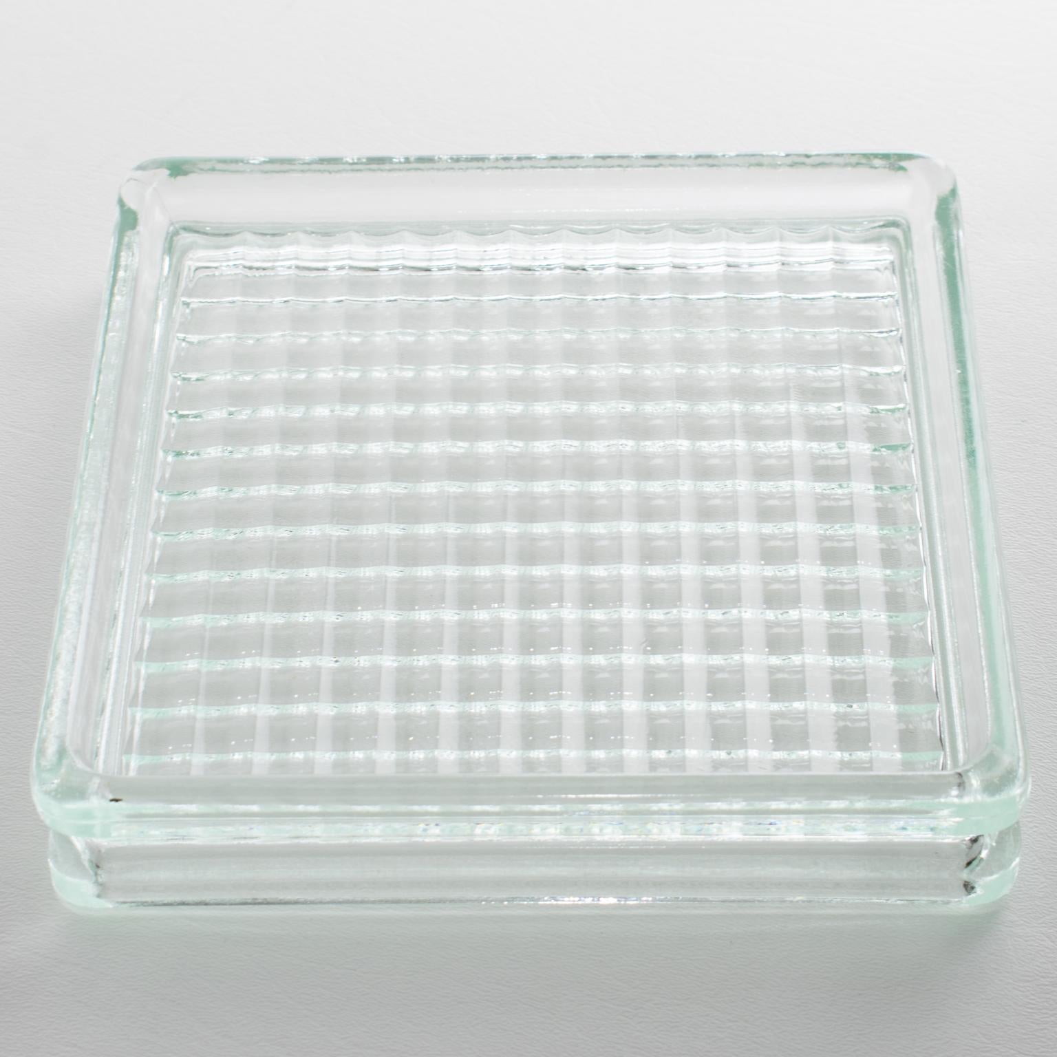 Metà XX secolo Le Corbusier per Lumax - Riordino da scrivania in vetro moderno di metà secolo, ciotola di raccolta in vendita