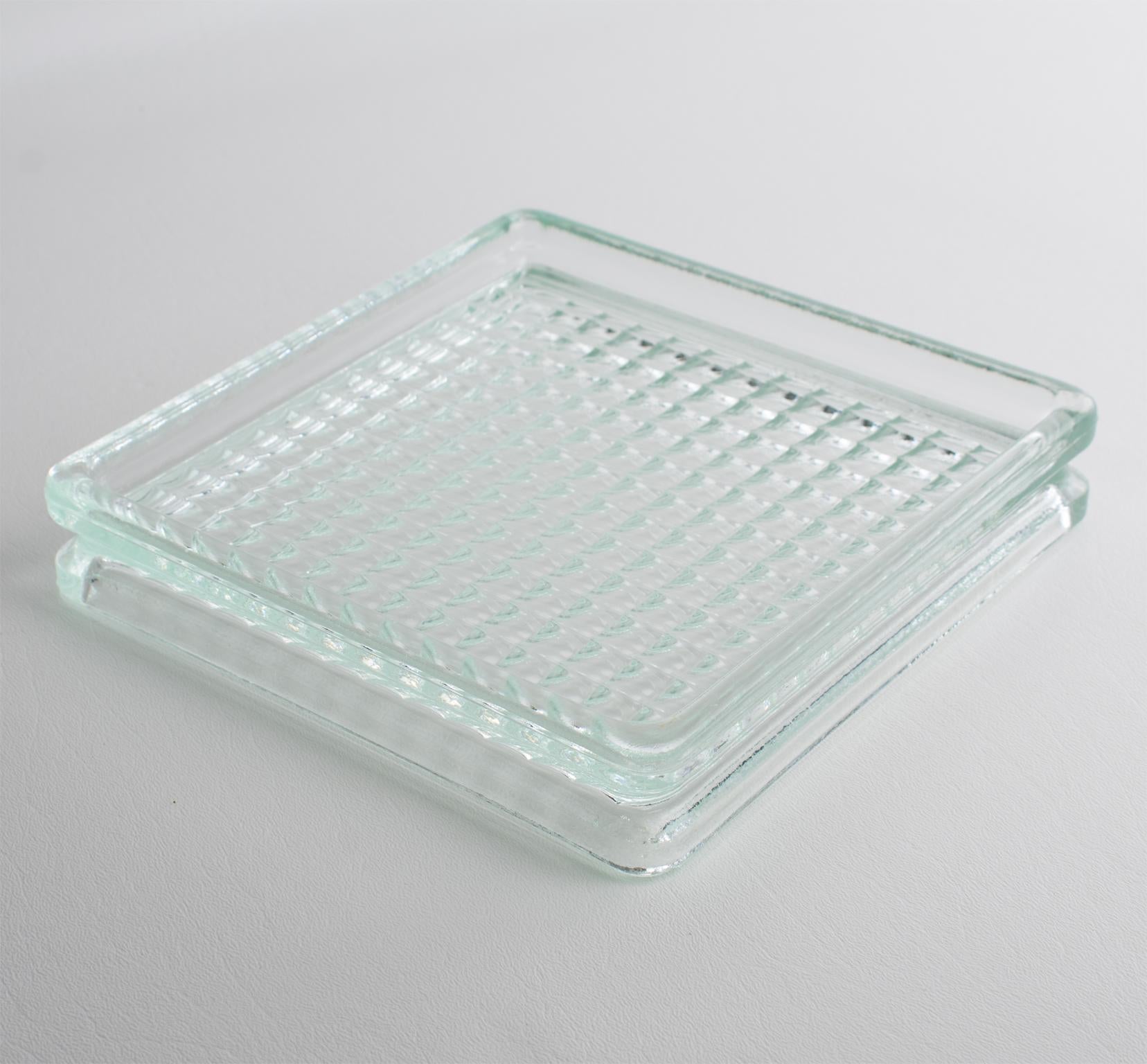 Le Corbusier per Lumax - Riordino da scrivania in vetro moderno di metà secolo, ciotola di raccolta in vendita 2