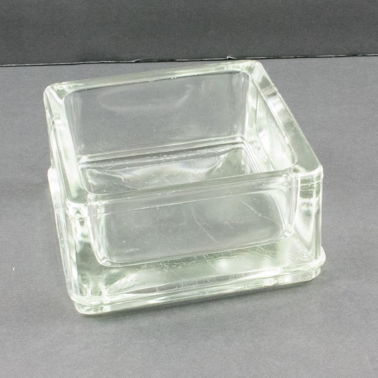 Le Corbusier for Lumax Modernist Glass Desk Tidy Catchall For Sale 3