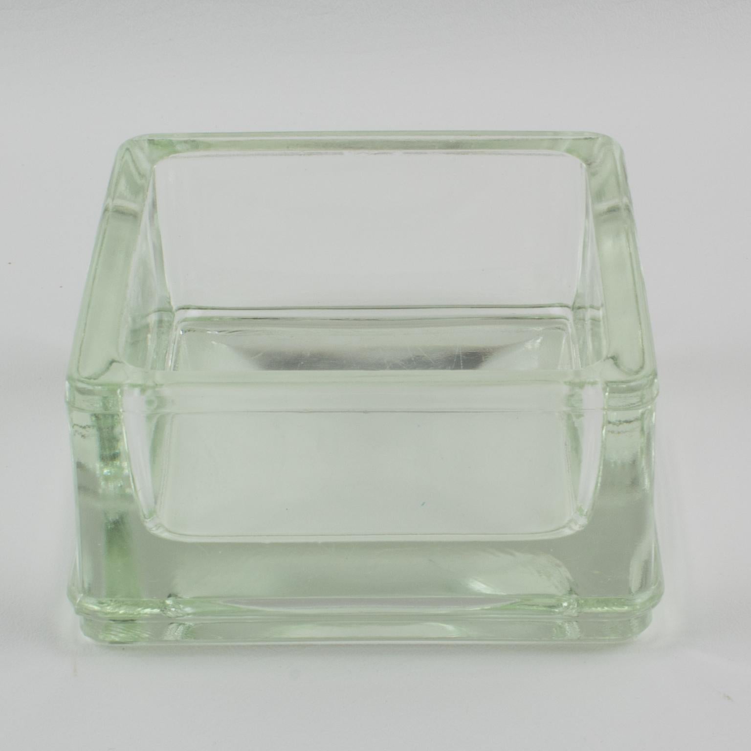 Le Corbusier for Lumax Modernist Glass Desk Tidy Catchall In Good Condition For Sale In Atlanta, GA