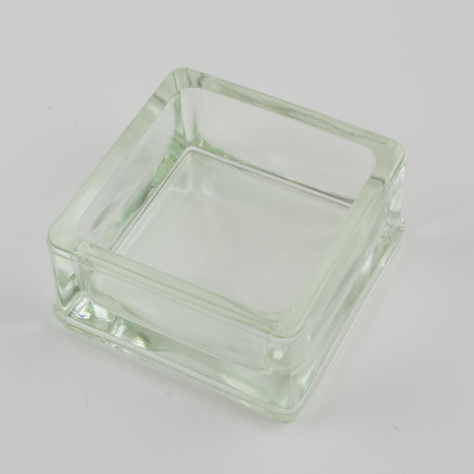 Le Corbusier for Lumax Modernist Glass Desk Tidy Catchall For Sale 1