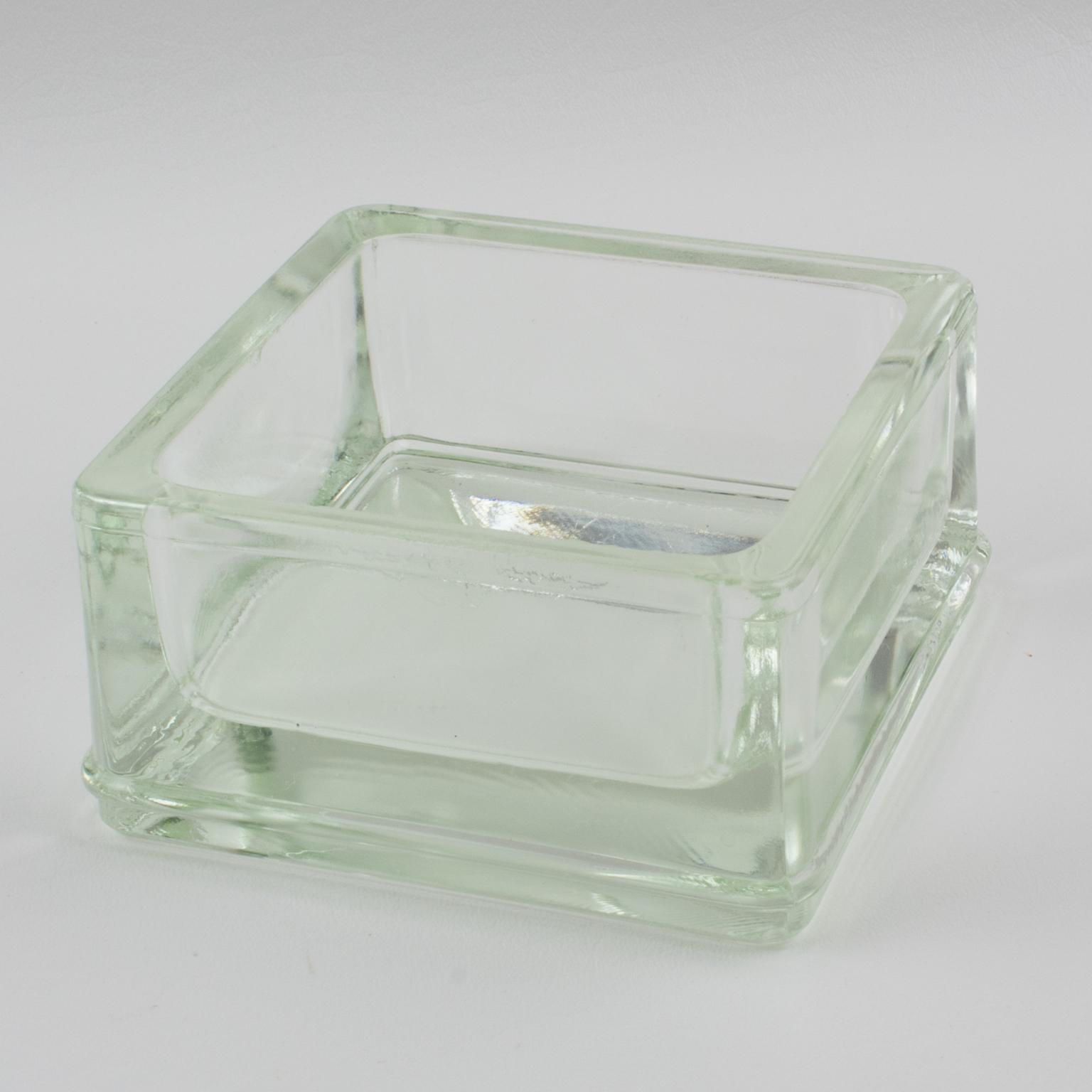Mid-Century Modern Le Corbusier for Lumax Molded Glass Desk Accessory Ashtray Catchall For Sale