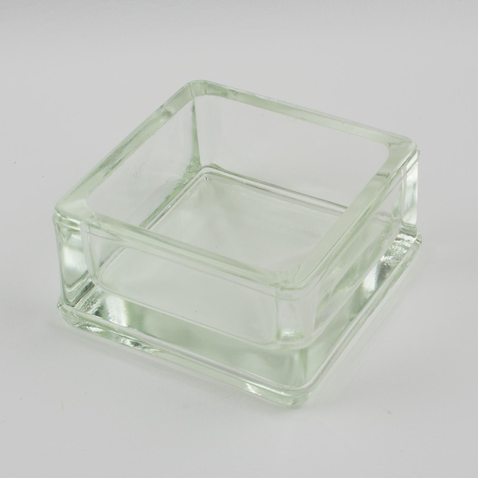 Mid-20th Century Le Corbusier for Lumax Molded Glass Desk Accessory Ashtray Catchall For Sale