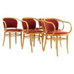Juego de 6 sillas de comedor de madera curvada de mediados del siglo XX Le Corbusier para Thonet