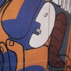 Le Corbusier Framed Lithographie 'La Caiguda De Barcelona', Circa 1980