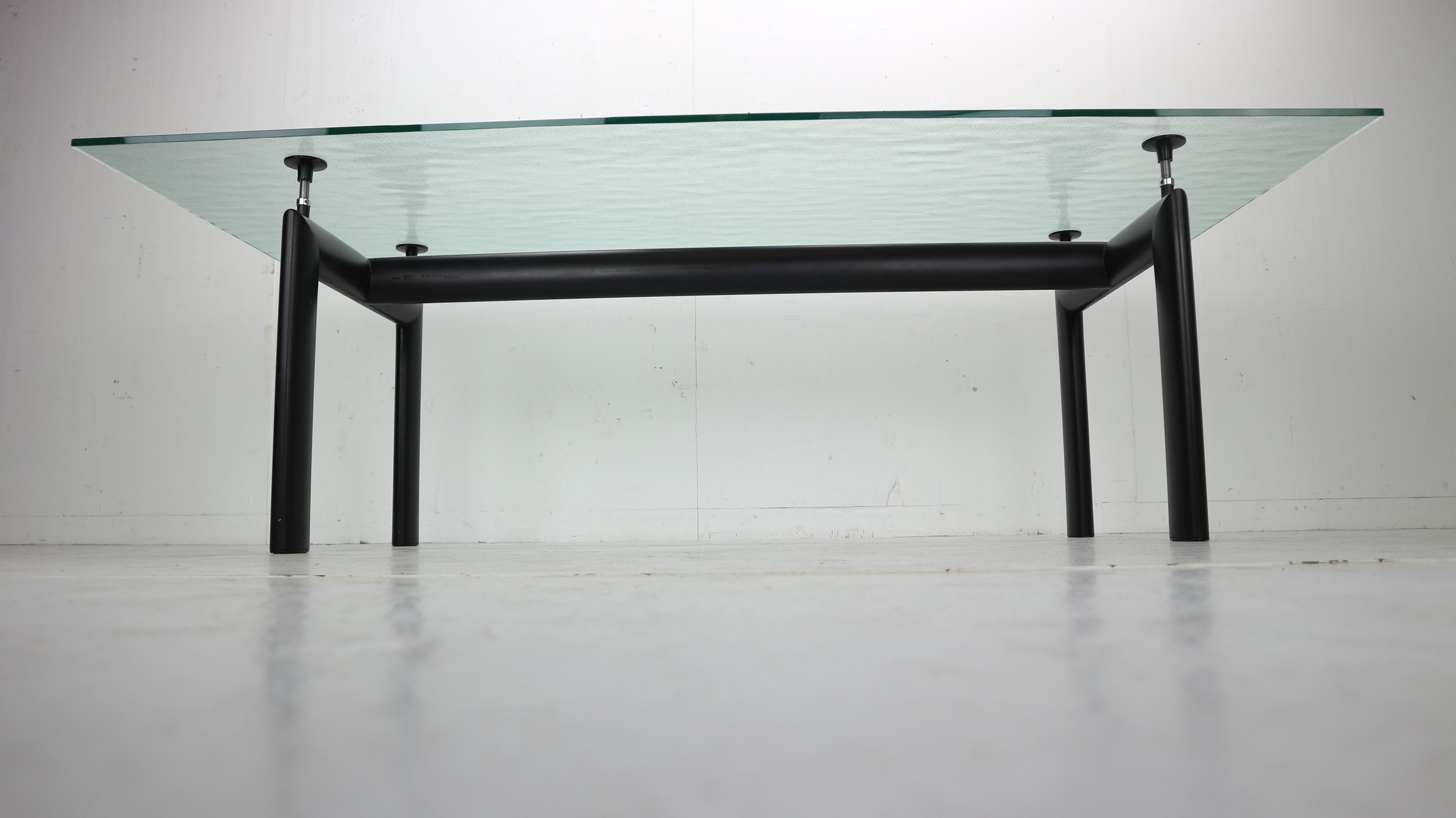 Le Corbusier Glass Dinning Table ‘LC6’ For Cassina, 1970s Italy 2