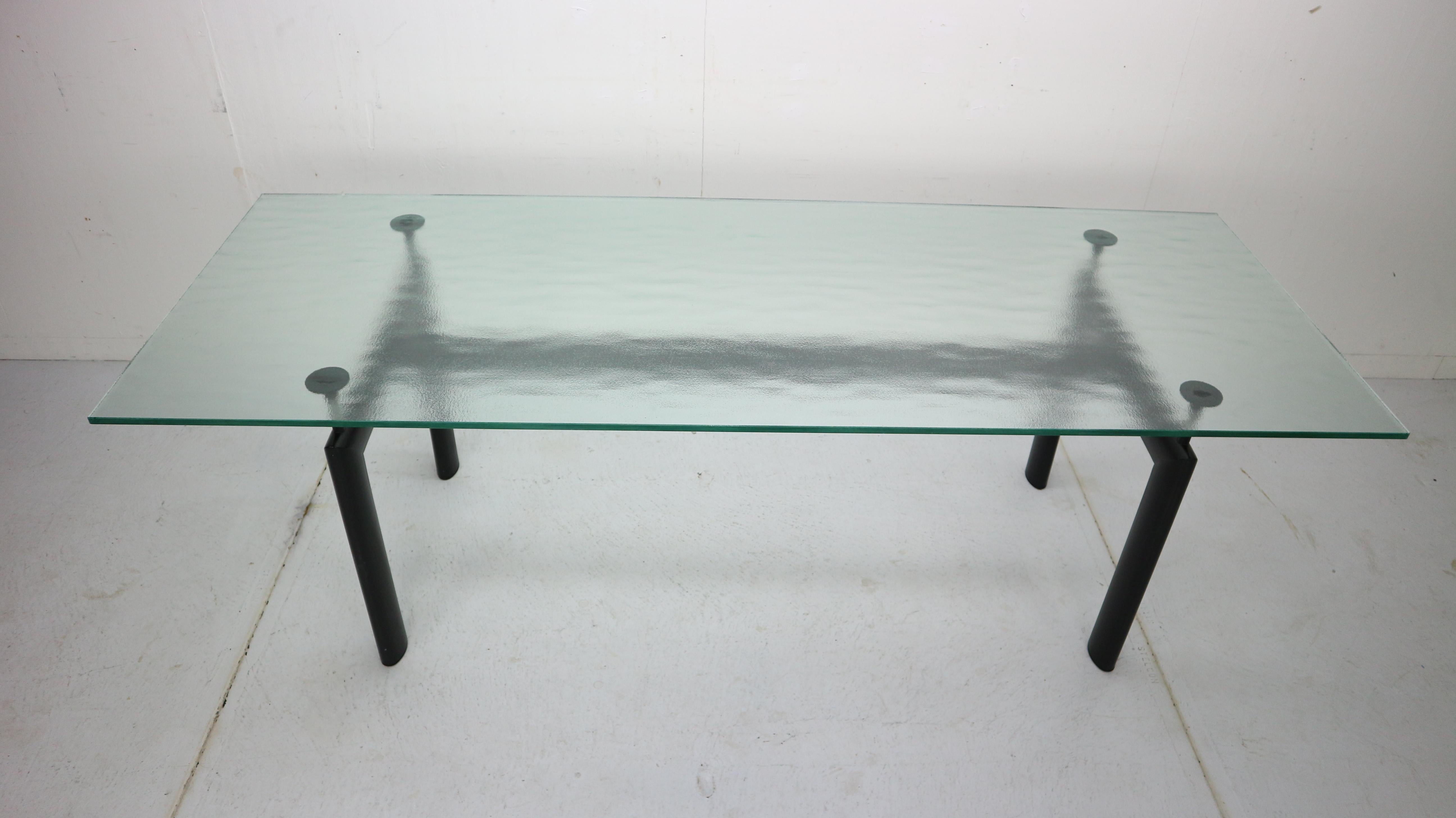 Le Corbusier Glass Dinning Table ‘LC6’ For Cassina, 1970s Italy 3