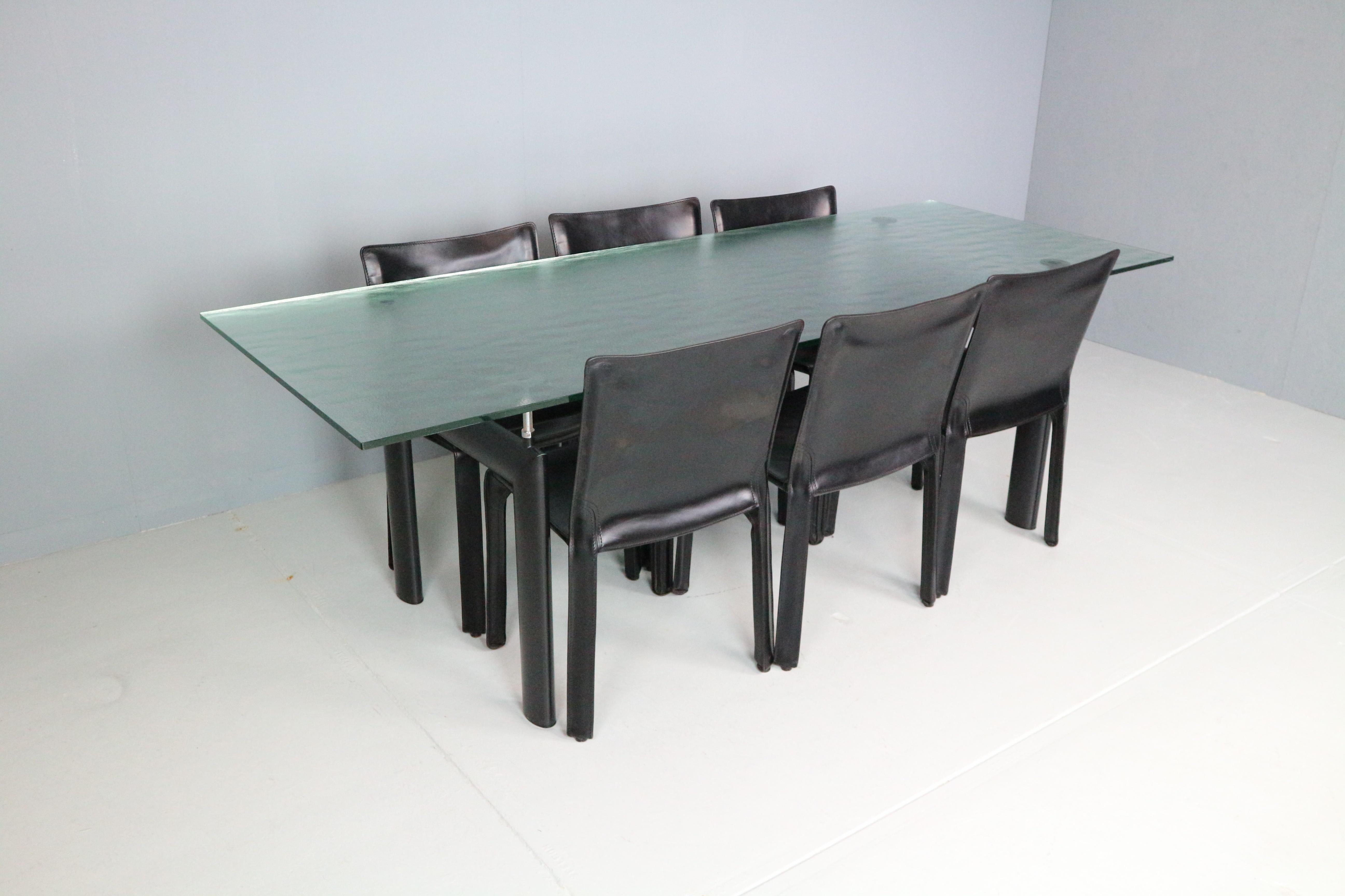 Table de salle à manger en verre Le Corbusier 'LC6' pour Cassina, 1970 Italie en vente 2