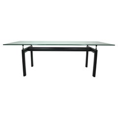 Vintage Le Corbusier Glass Dinning Table ‘LC6’ For Cassina, 1970s Italy
